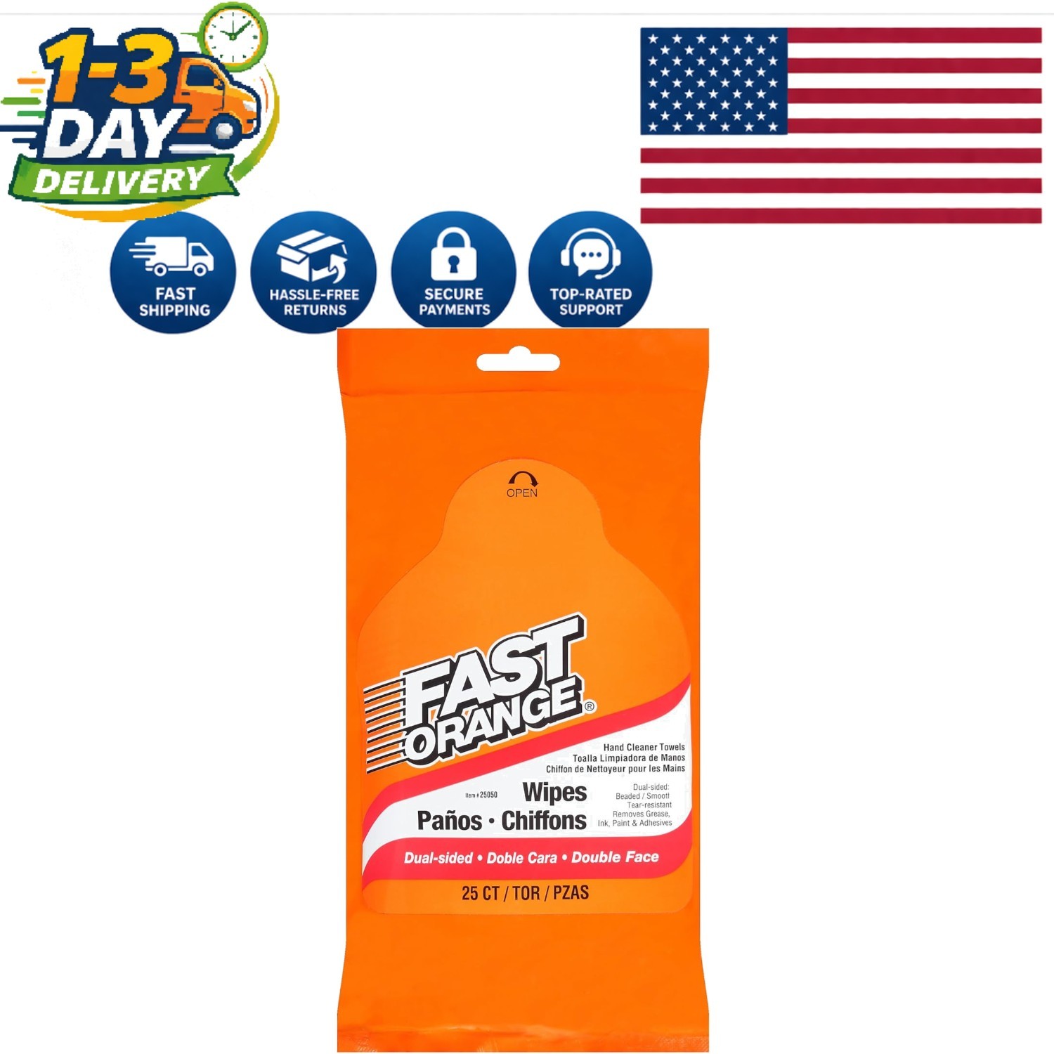 Heavy-Duty Cleaning Wipes – 25 Count, Two-Sided for Ultimate Grease Removal