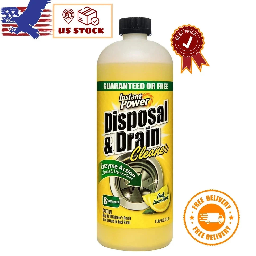 Disposal and Drain Cleaner Liquid Enzyme Clog Remover Cleans Deodorizes 33.8 oz