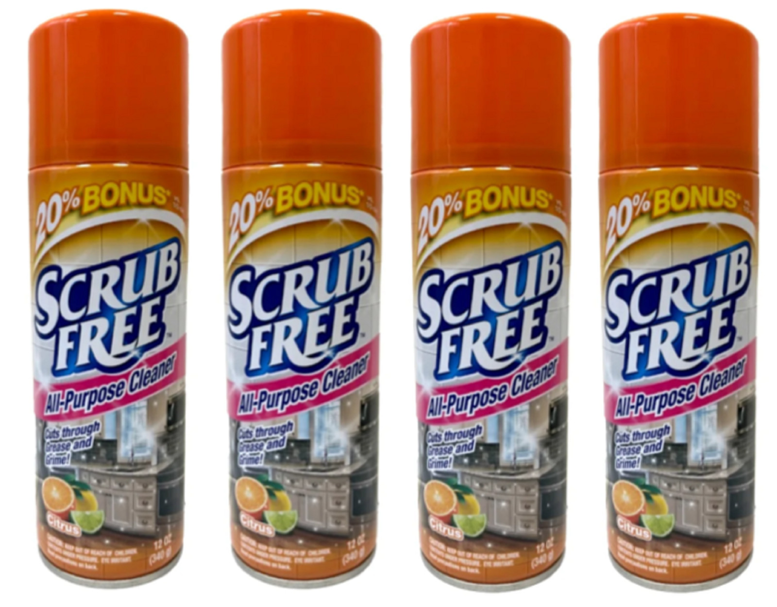 Scrub Free All Purpose Cleaner Cuts Through Grease and Grime Citrus Smell 4 Pack