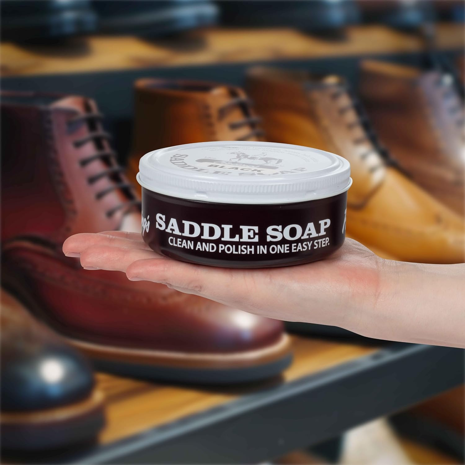 Black Saddle Soap (12Oz) – Leather Cleaner & Conditioner – Soften, Protect, Rest