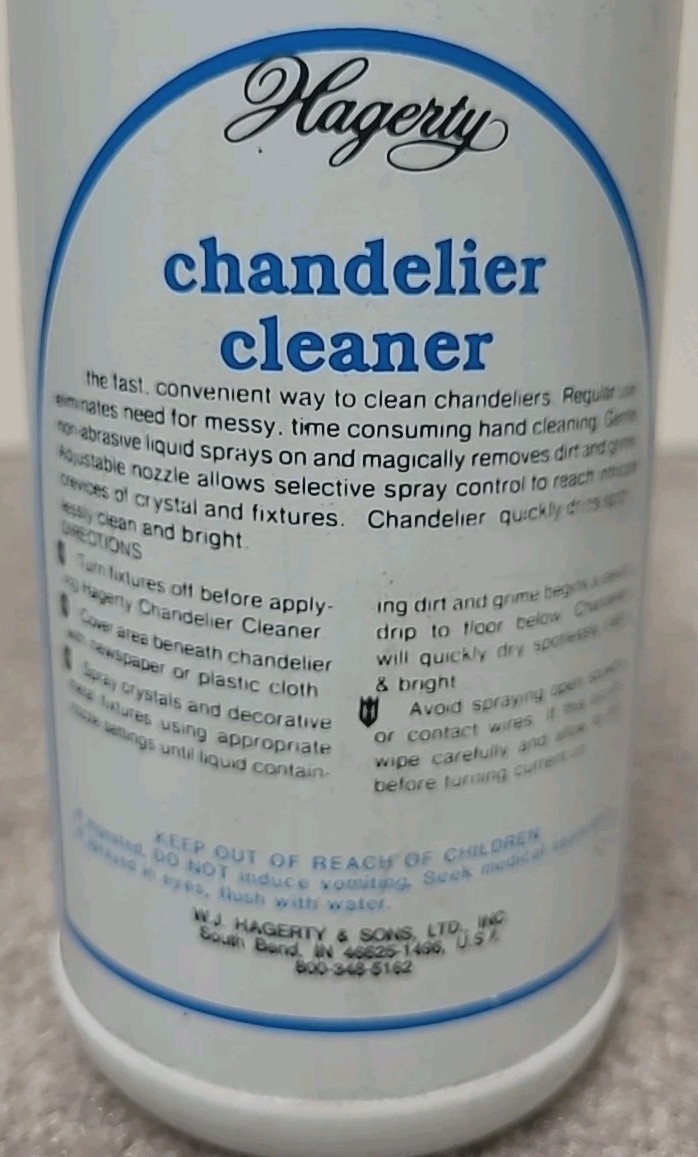 Hagerty 32 oz Chandelier Cleaner Spray  (Lot of 2 Bottles) w 1 Spray Nozzle NOS