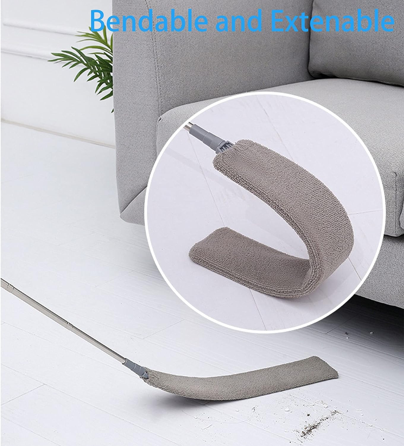 Upgraded Under Appliance Cleaning Gadgets, Microfiber Gap Duster, Skinny Flat Du