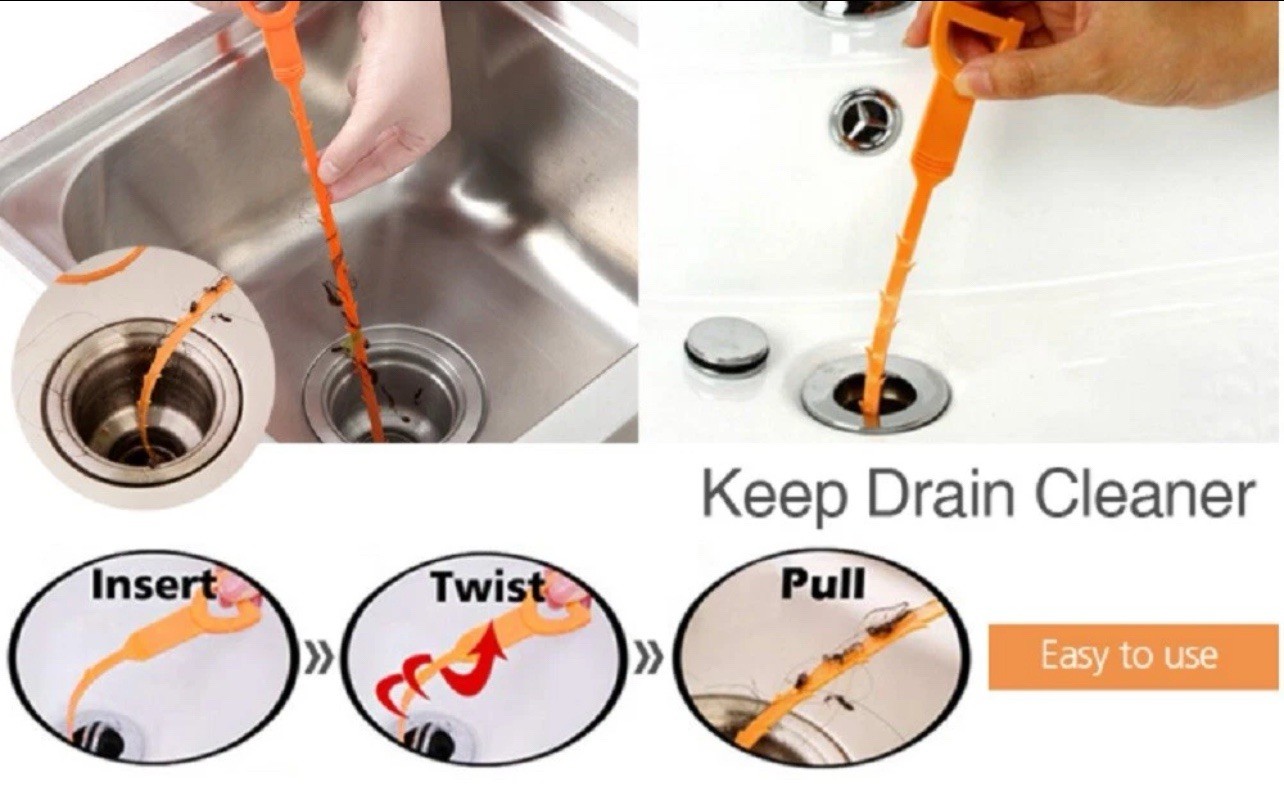 6 Pcs 25″ Hair Drain Cleaner Tool – Snake Clog Remover for Sink, Tub & Shower
