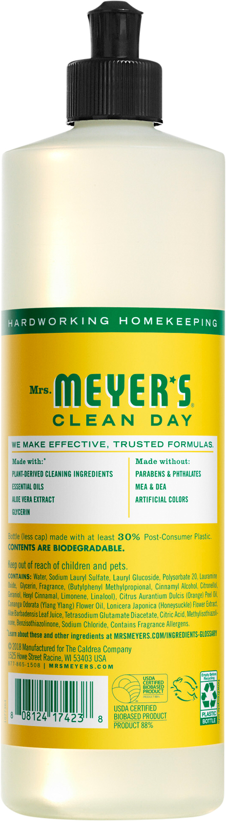 Mrs. Meyer’s Clean Day Soap Dish Liquid Honeysuckle 16 oz (Pack of 6)