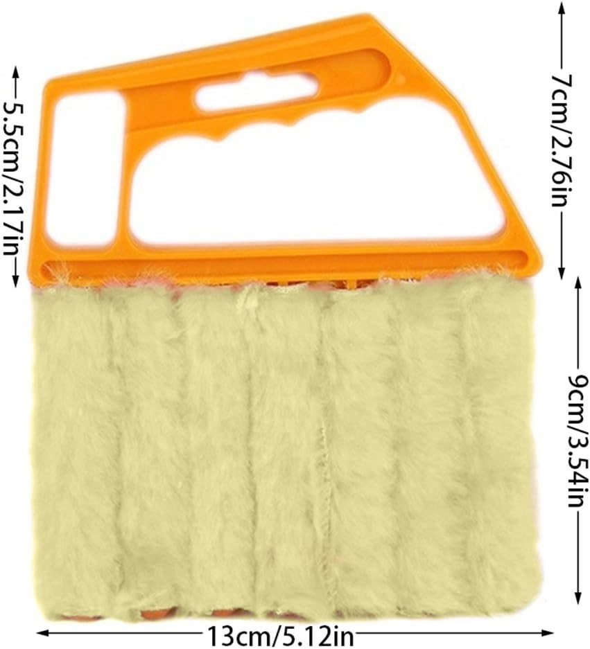 Ergonomic Mini Blind Cleaner Brush – Washable Handheld Tool, Orange 6.5″x5.5″
