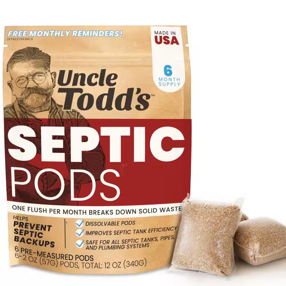 12 Oz. Septic Tank Treatment Pods Drain Cleaner (6-Pack) Free Ship NEW
