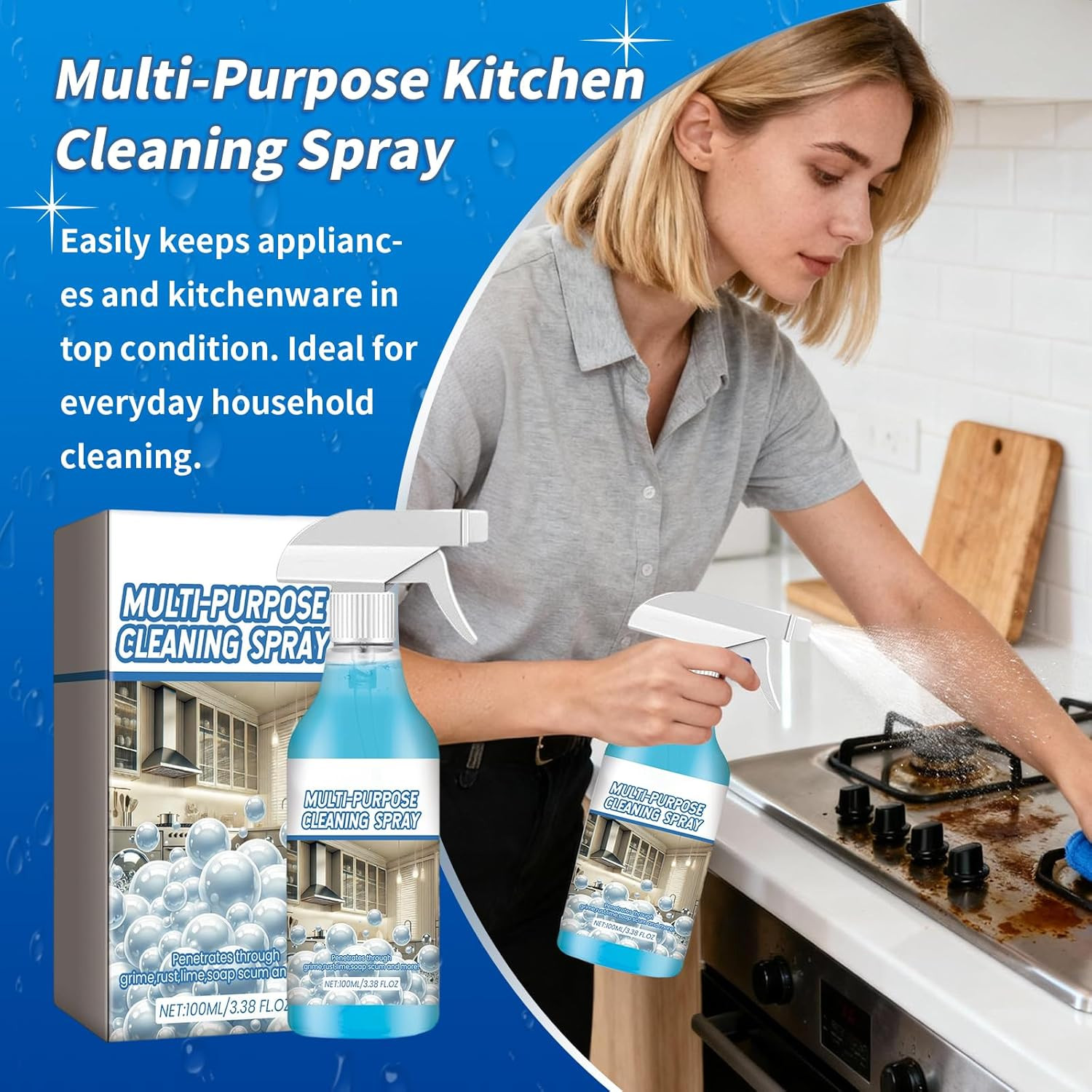 Spray Splash Cleaner, 2025 New Multi Purpose Cleaning Spray, Upgraded Foam Spray
