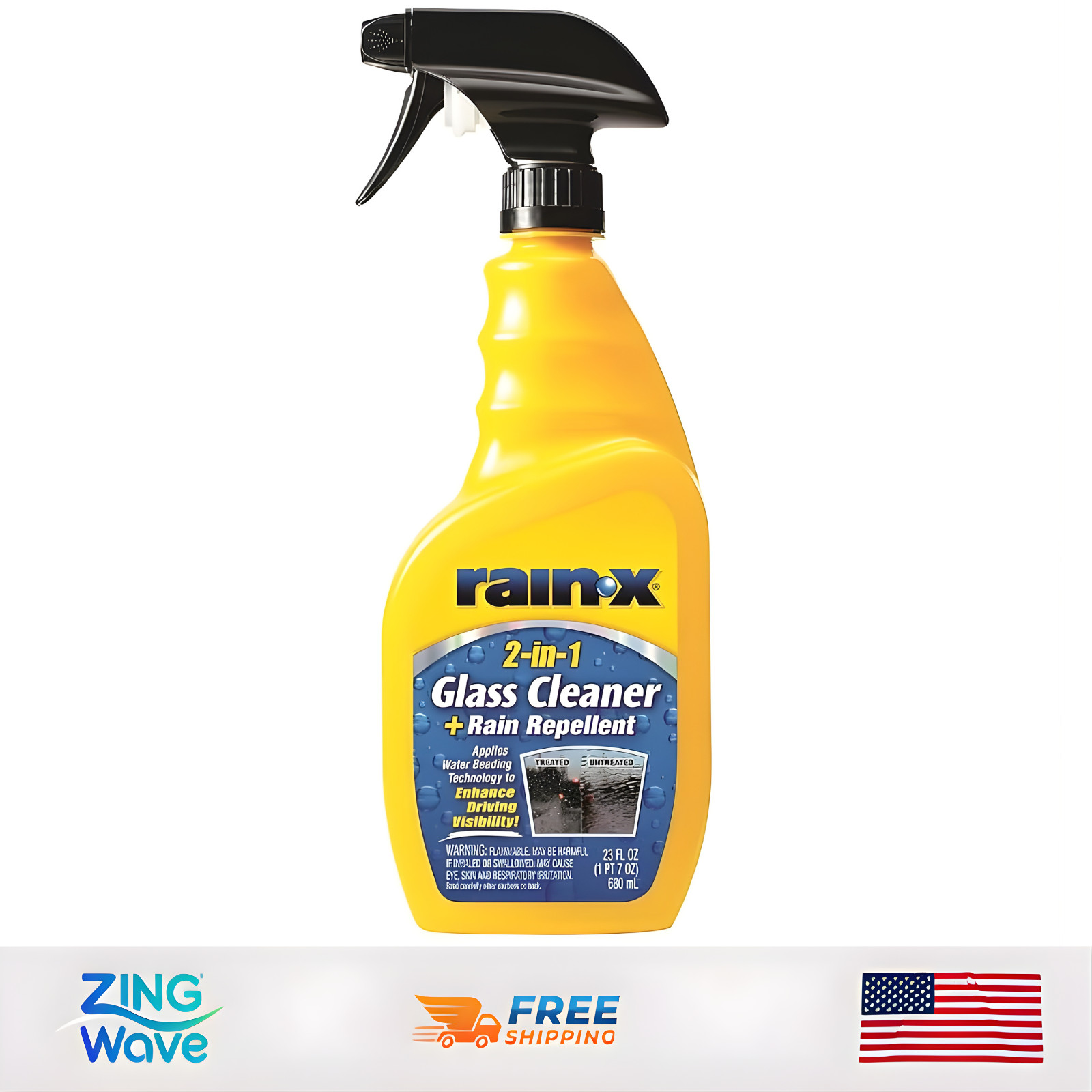 RainX 2-in-1 Glass Cleaner Rain Repellent Windshield Window Water Beading Spray