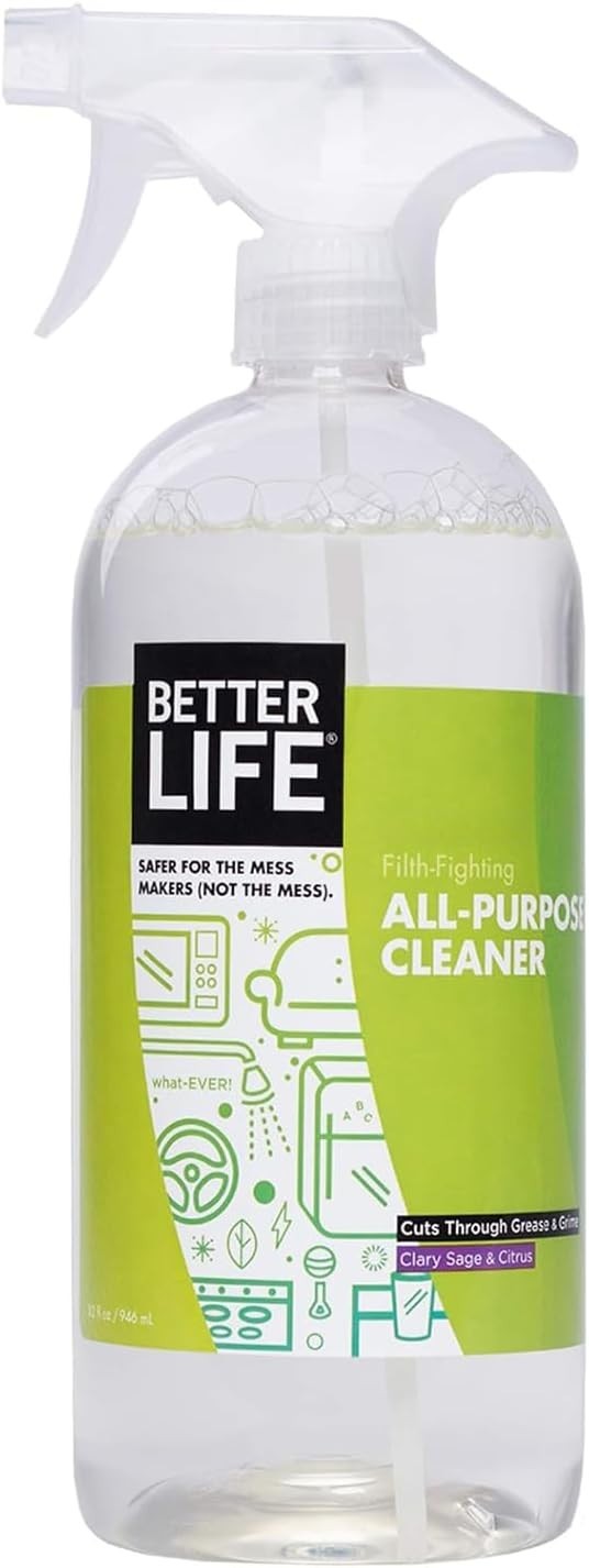 Multipurpose Home & Kitchen Cleaner – 32oz Clary Sage & Citrus for Safe Cleaning