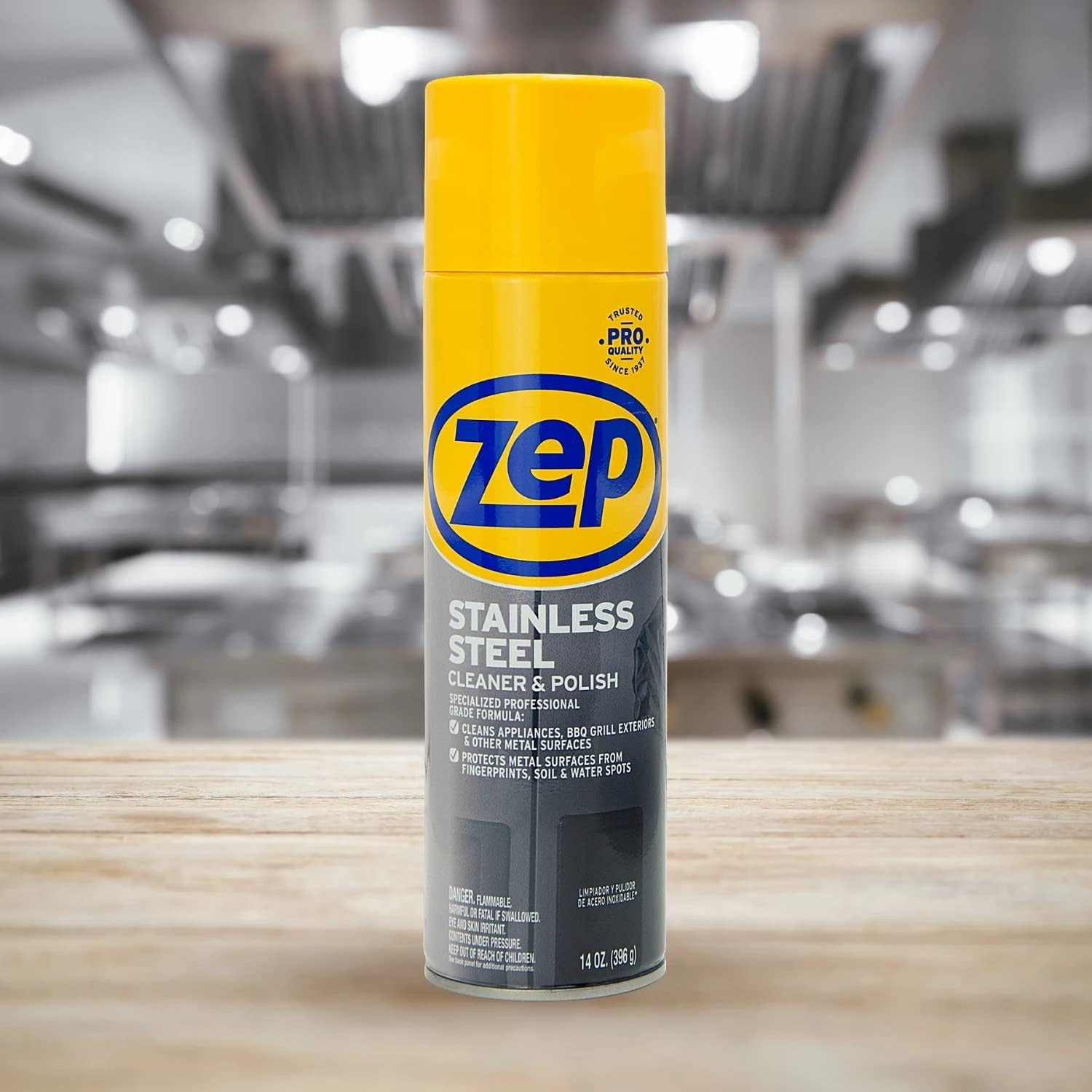 Stainless Steel Cleaner Polish 14oz ZUSSTL14 Fingerprint Protection[1][2][3]