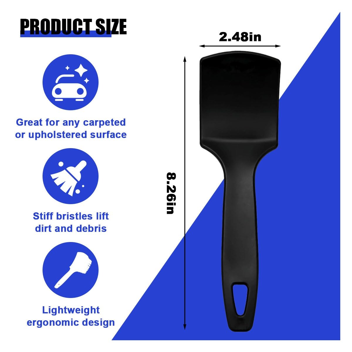 8.3×2.5 Inch Carpet Cleaning Brush, Scrub Brush for Floor Mats, Car Wheel Hub…