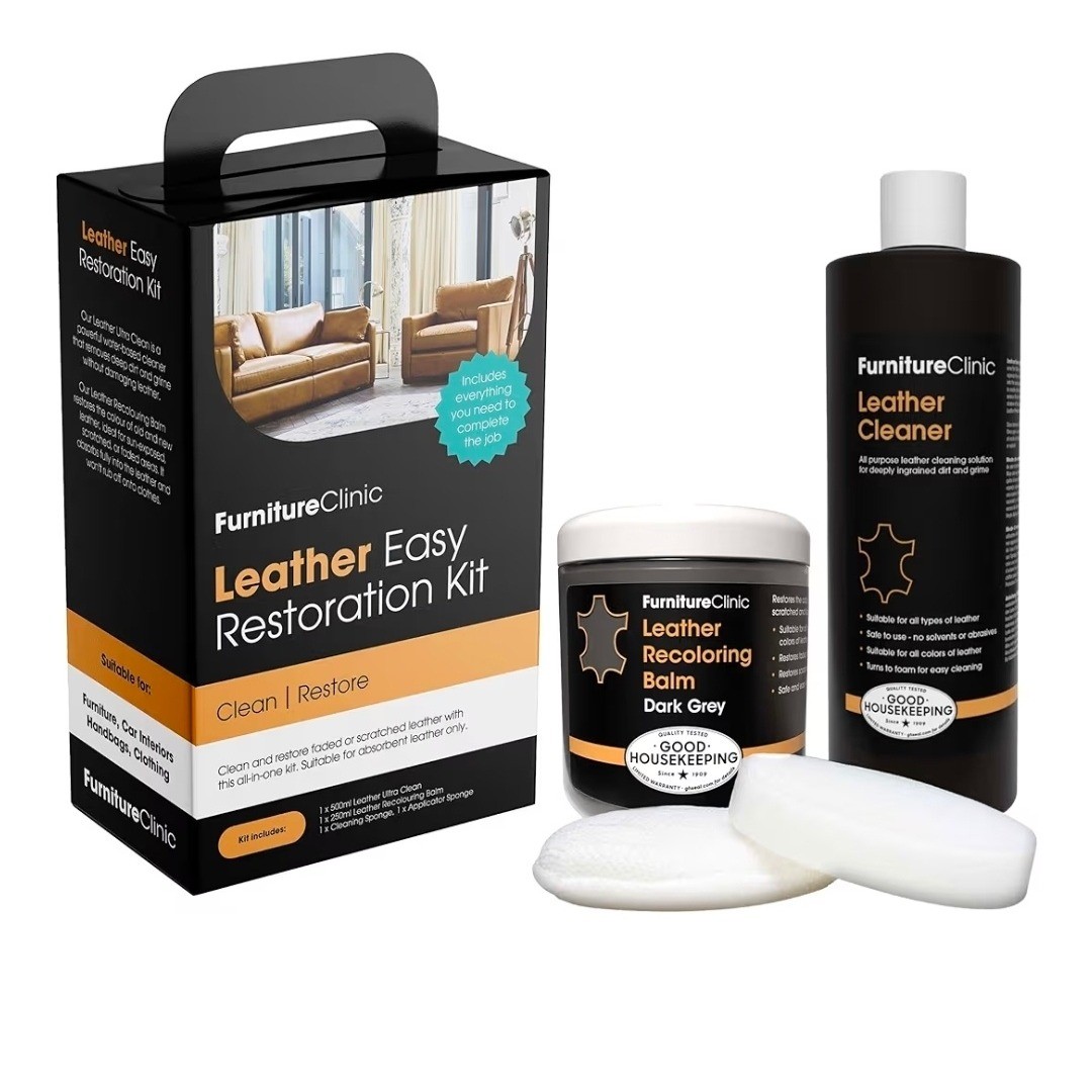 Furniture Clinic Leather Easy Restoration Kit Light Grey Clean Restore