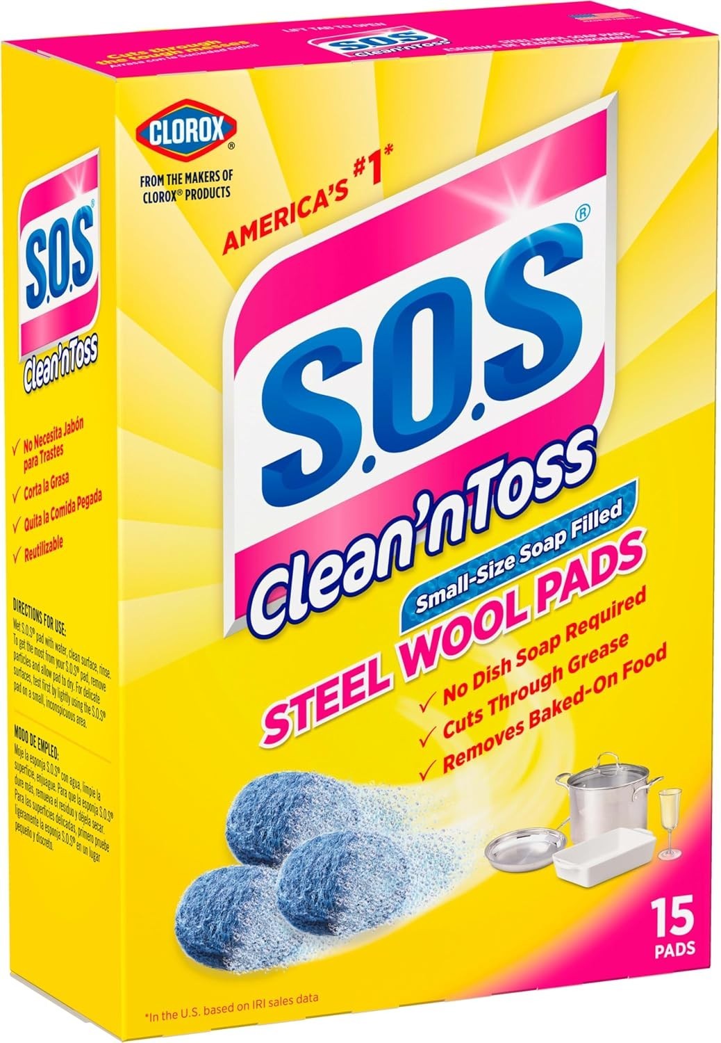 Convenient Steel Wool Soap Pads, 6 Packs