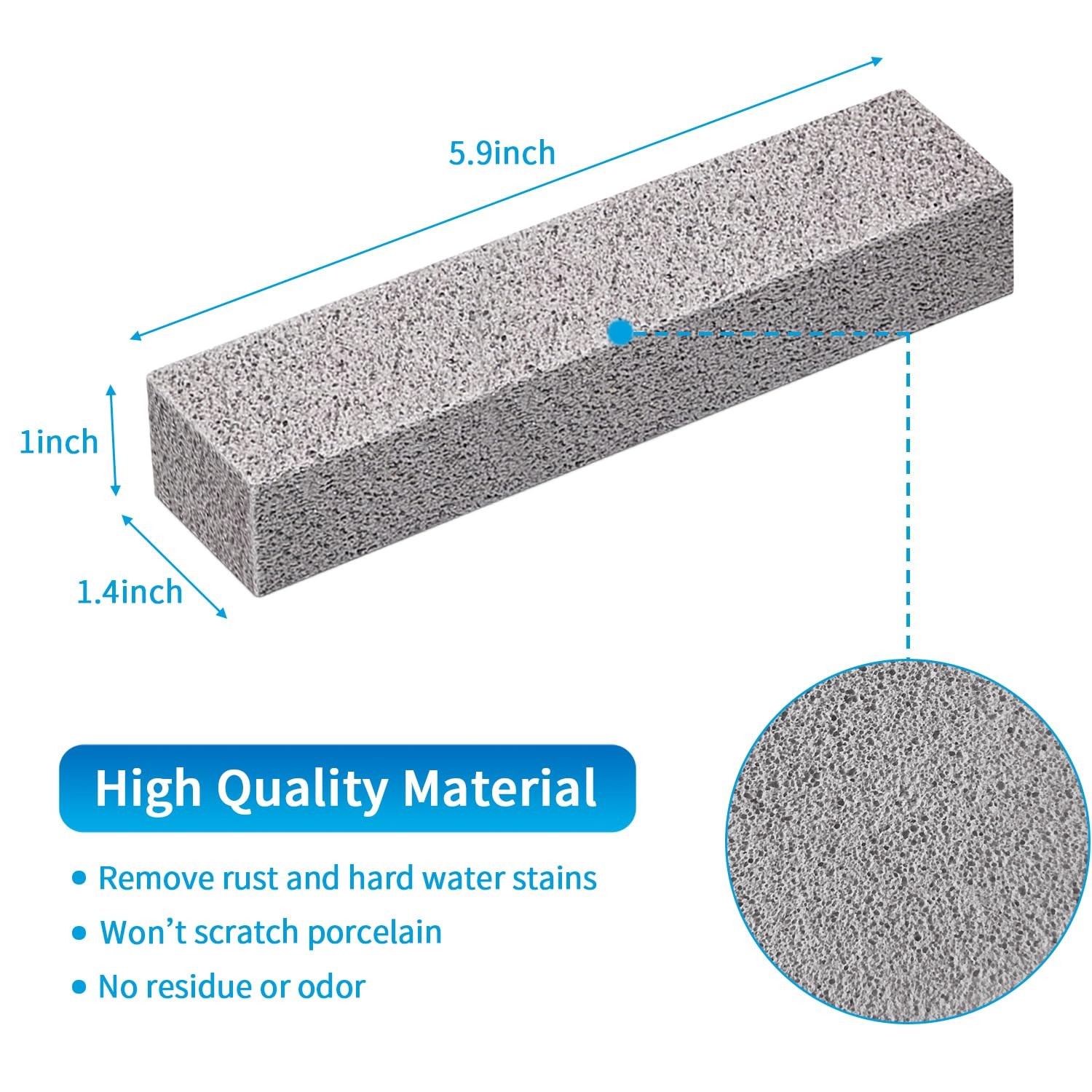 Pumice Stone Toilet Bowl Cleaner for Limescale Removal and Heavy Duty Cleaning