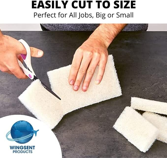 Commercial Light Duty Scrub Pad 4.625″ x 10″ – White (Pack of 5)