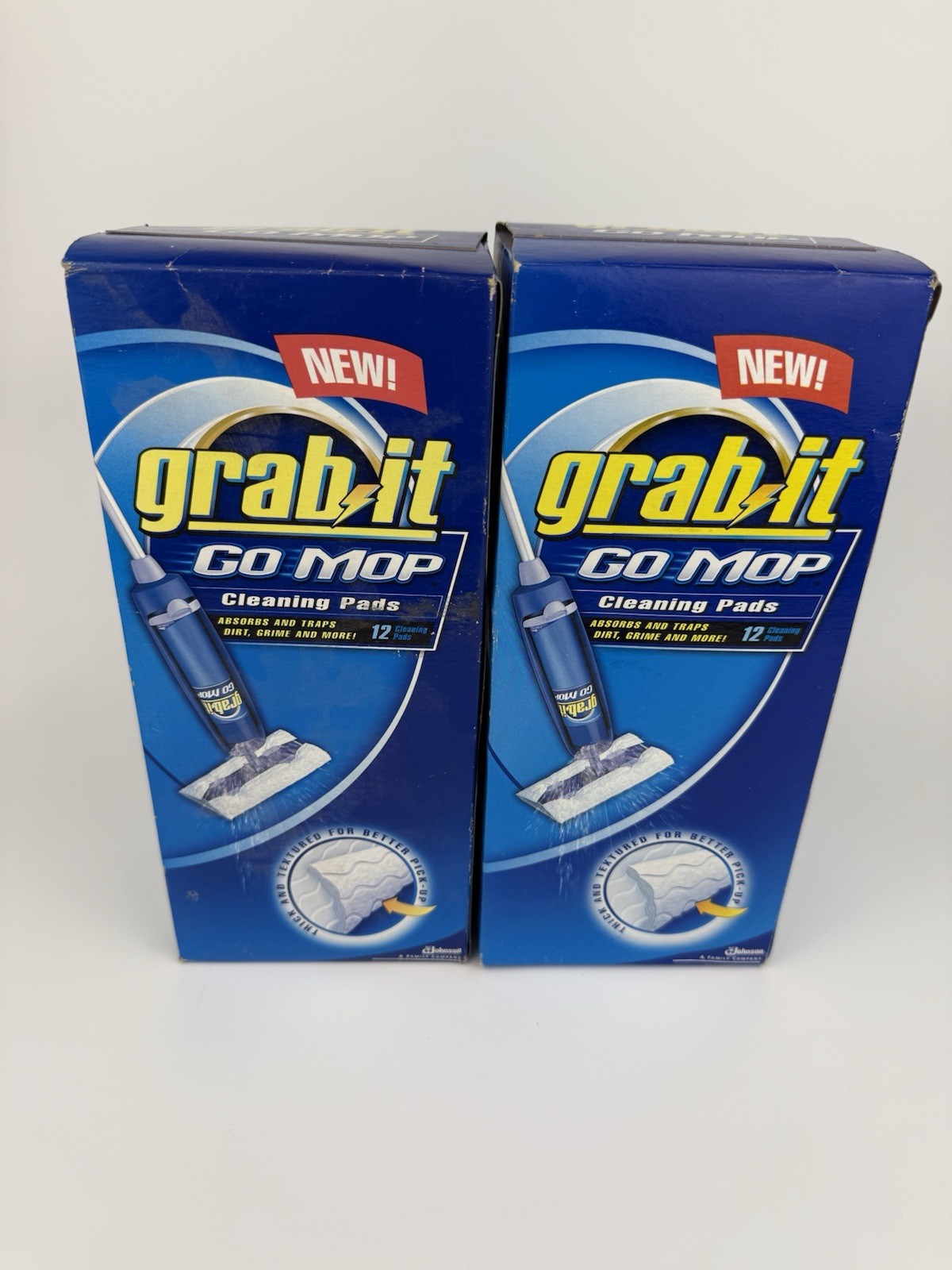 2x GRAB IT GO MOP Mopping System Cleaning Refill Pads 24 Total