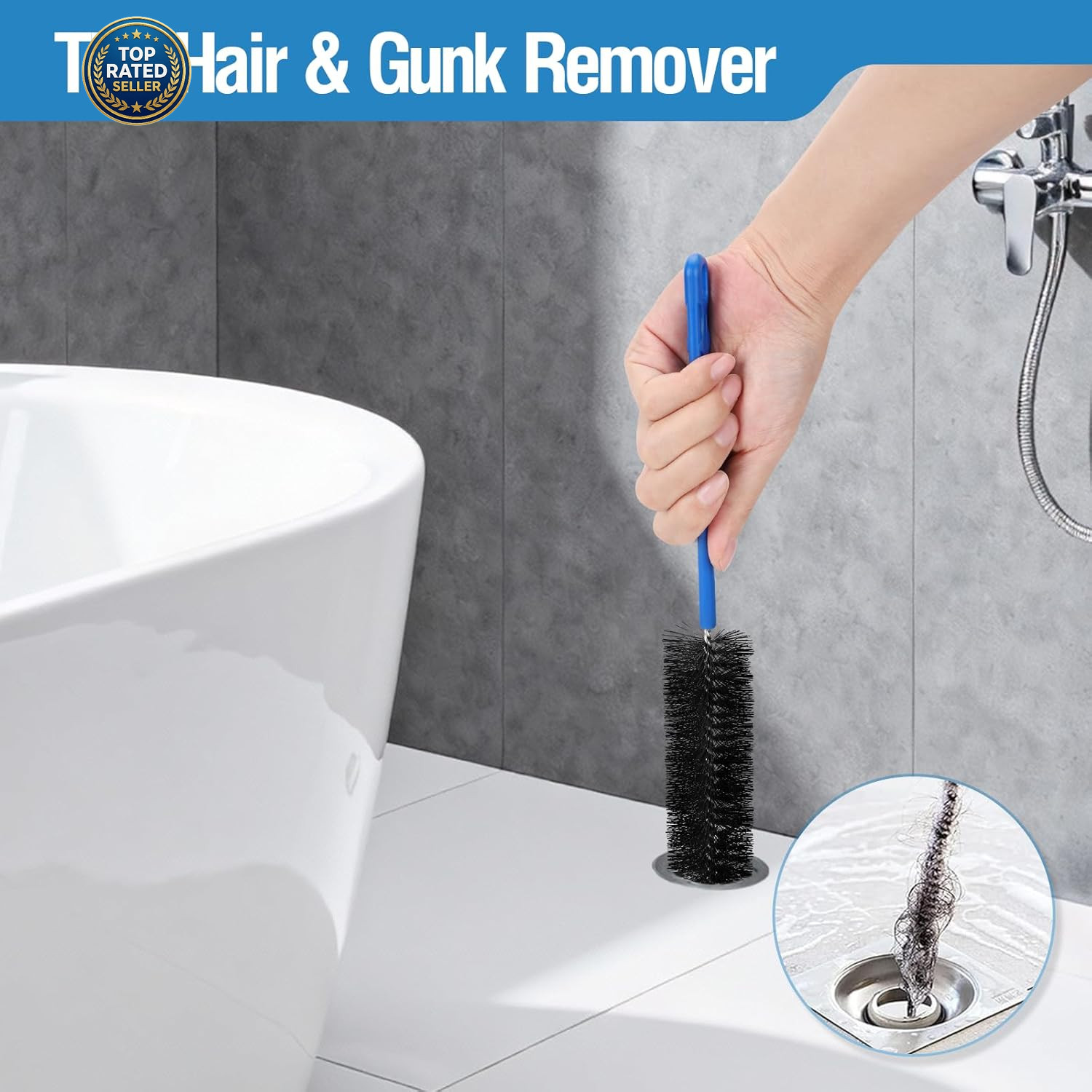 3PCS Drain Brush Set with Refrigerator Coil Cleaning Brush, Multi-Use Drain Clea