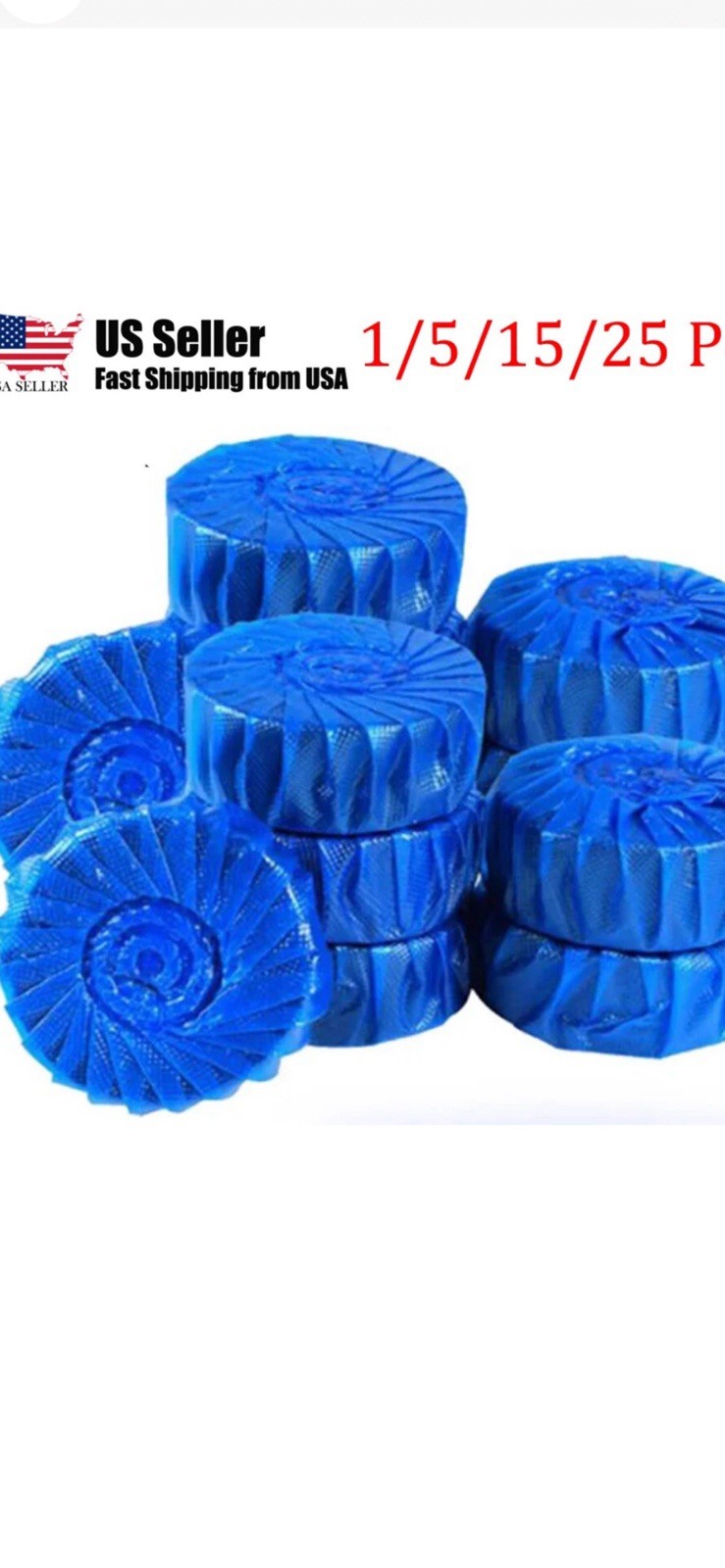 25 Automatic Bleach Toilet Bowl Cleaner Stain Remover Blue Tablet Better Quality