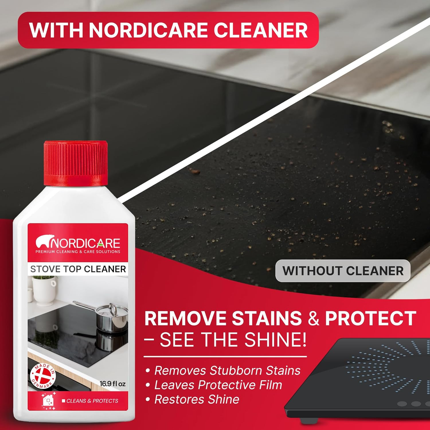 Stove Top Cleaner Glass Ceramic – Induction Cooktop Cleaner Polish and Protector