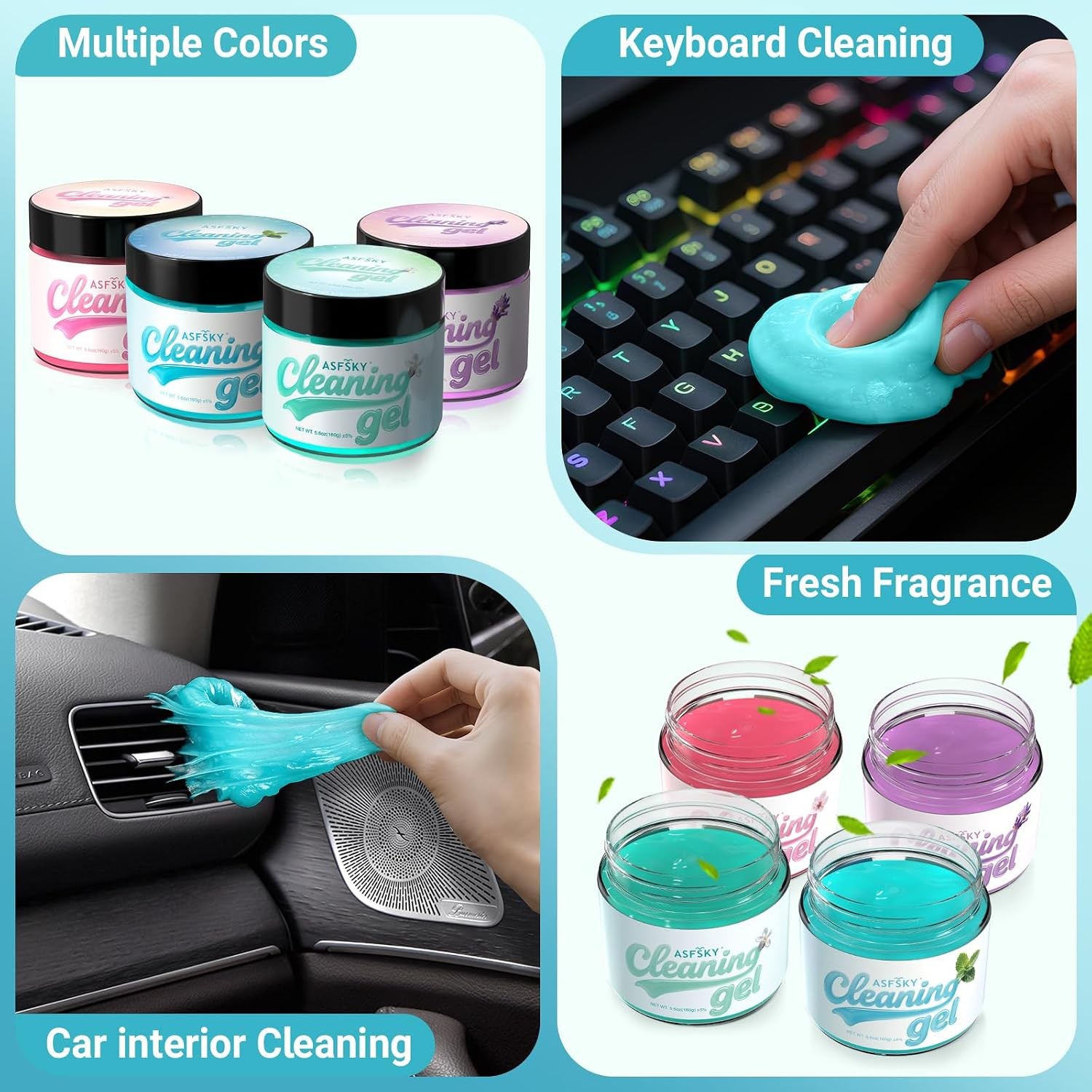 Universal Car Cleaner Dust Cleaning Putty Car Cleaning Gel Green Car Interior