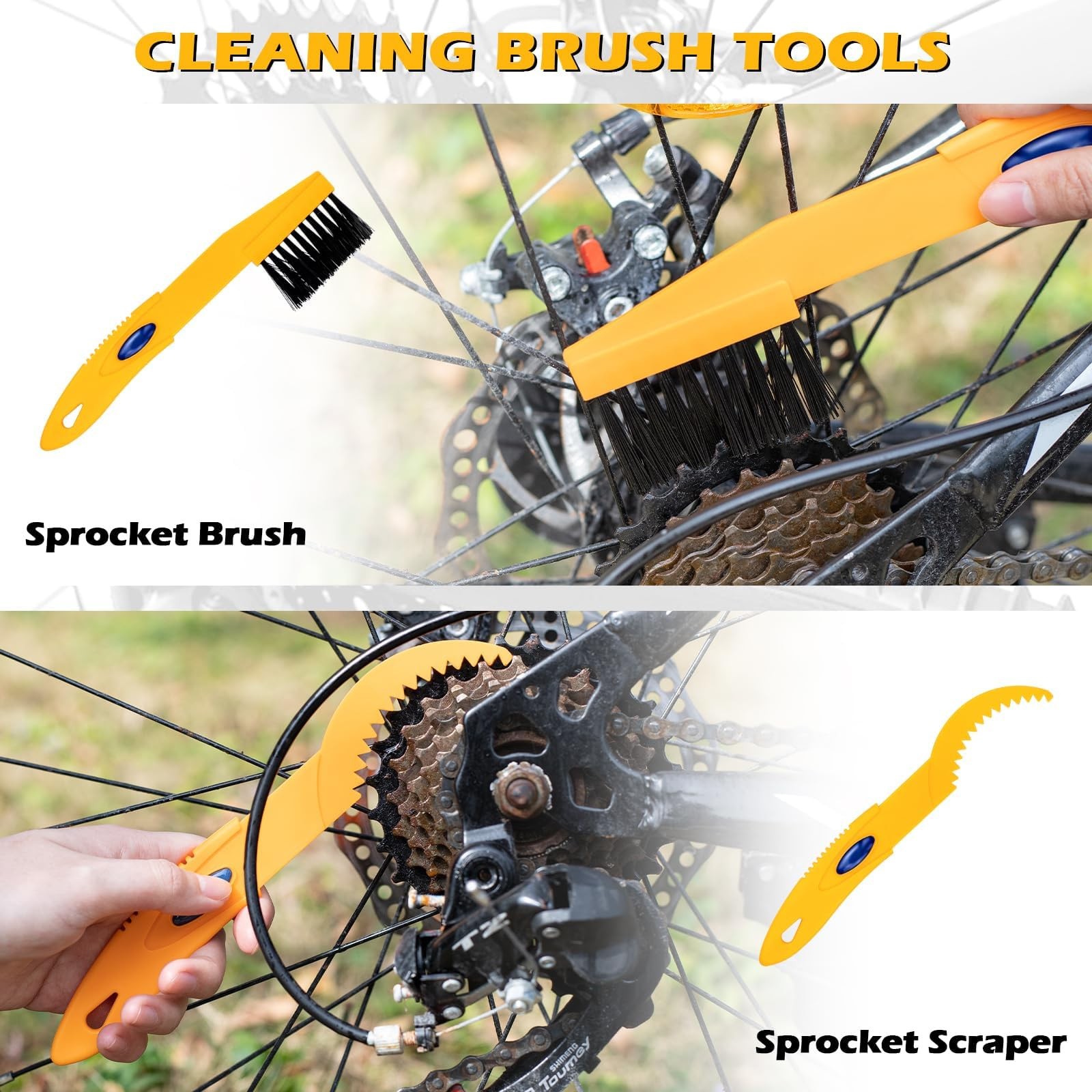 focopot Bike Cleaning Kit with Bicycle Cleaner(25 oz),Degreaser(10 oz),Oil Lu…