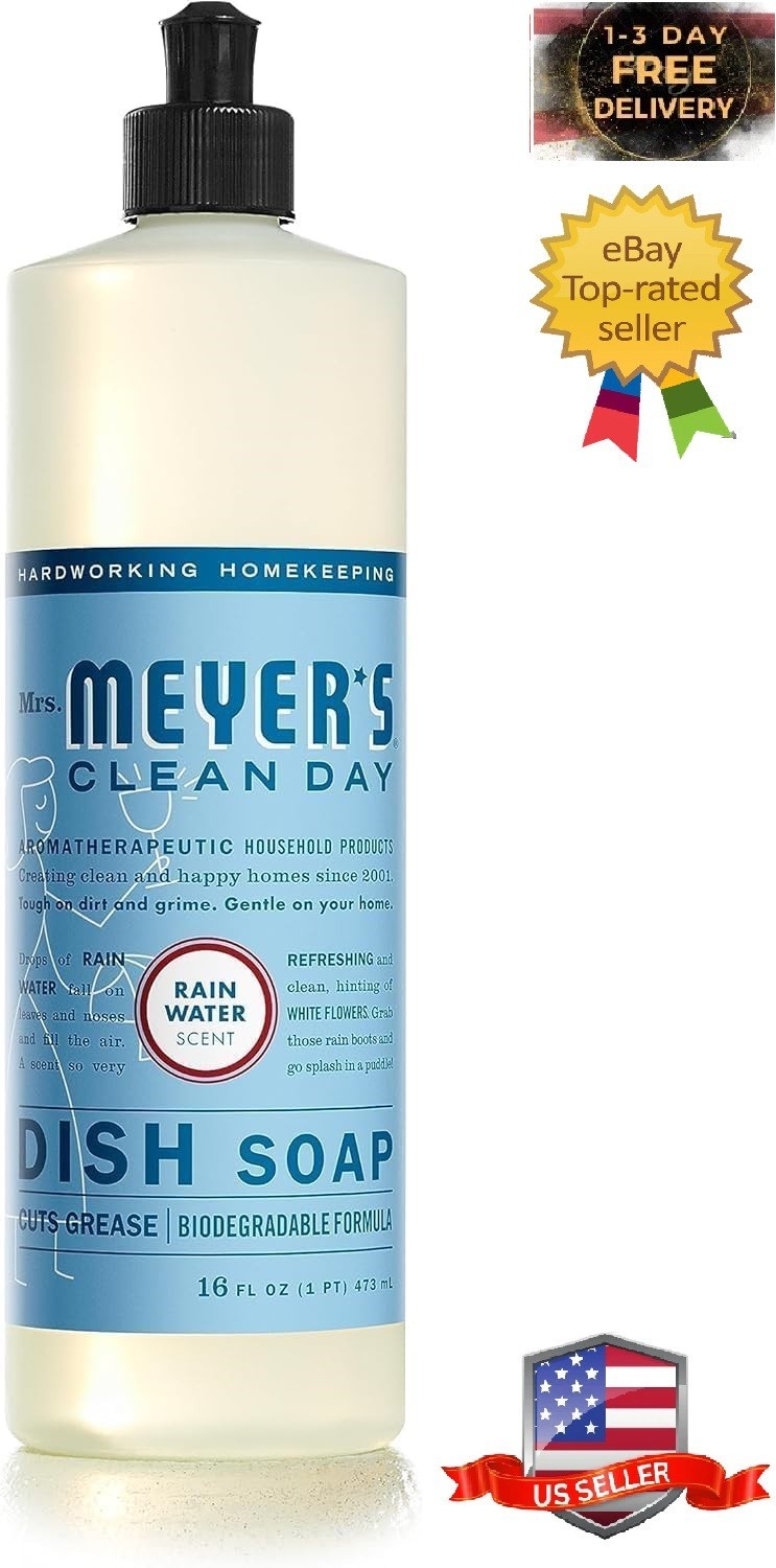 Liquid Dish Soap, Biodegradable Formula, Rain Water, 16 Fl