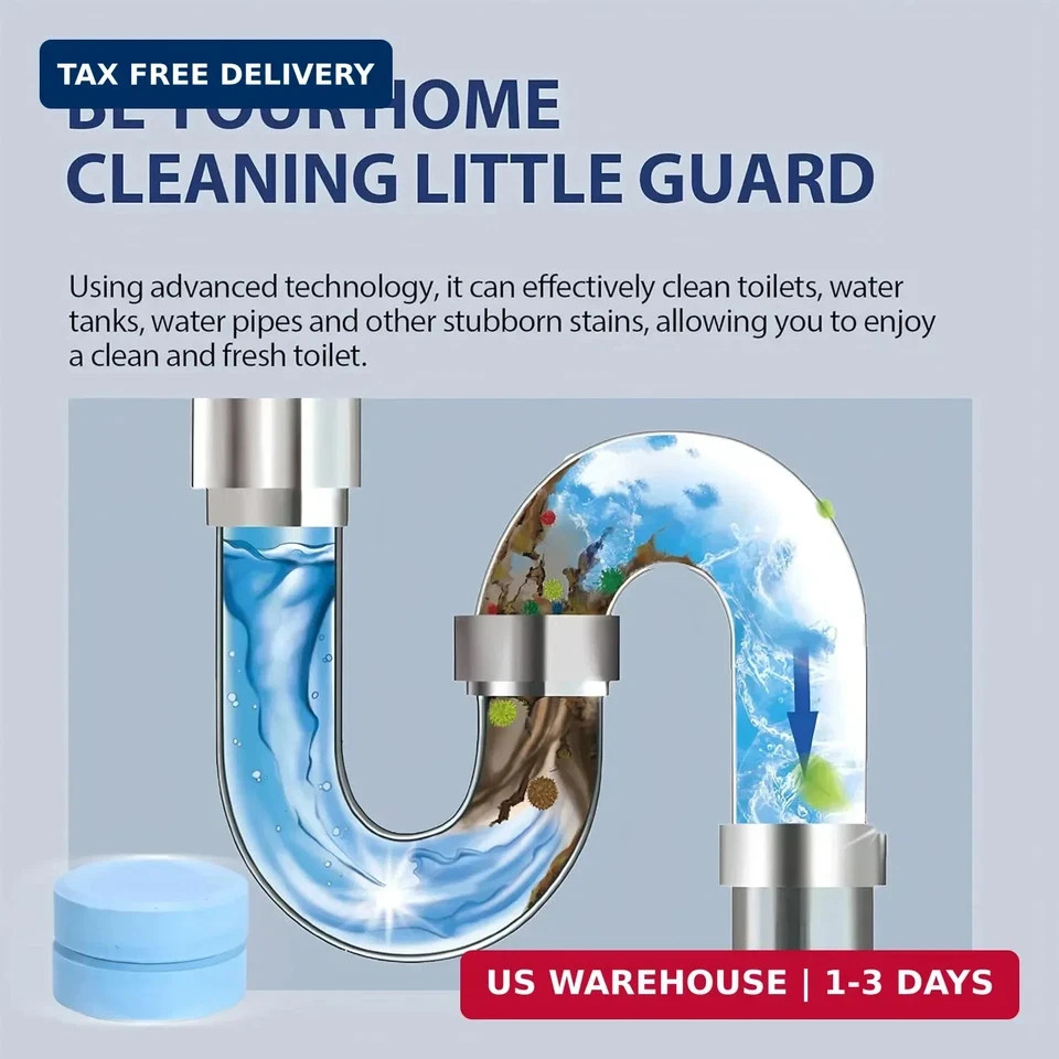 Toilet Bowl Cleaners – 12 Pack, Automatic Tank Tablets for Deodorizing & Descali