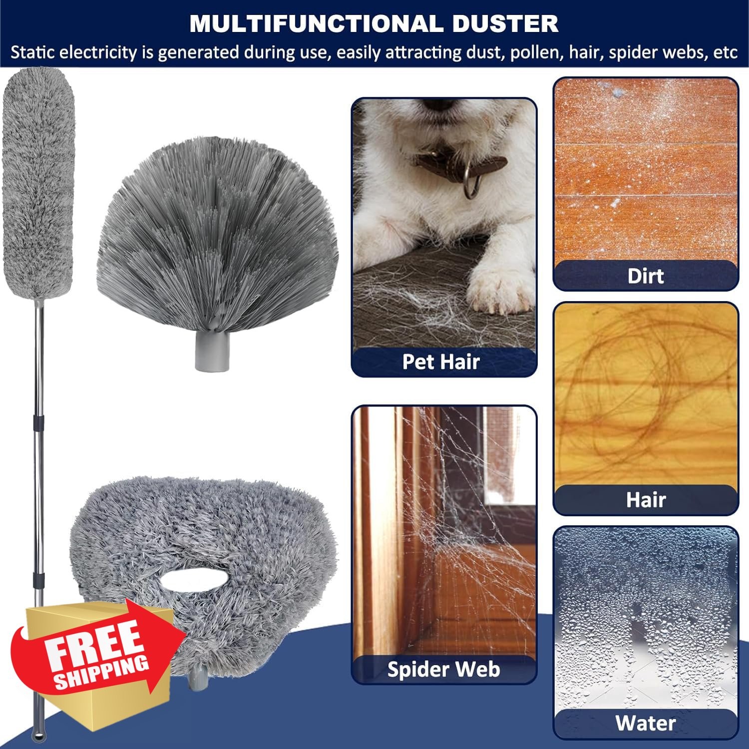 Tonmp 20+ Ft High Reach Duster Cleaning Tool Kit