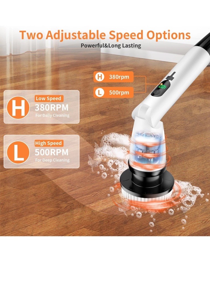 11 in 1 Electric Spin Scrubber Cordless Cleaning Brush 3 Adjustable Angles 2 …