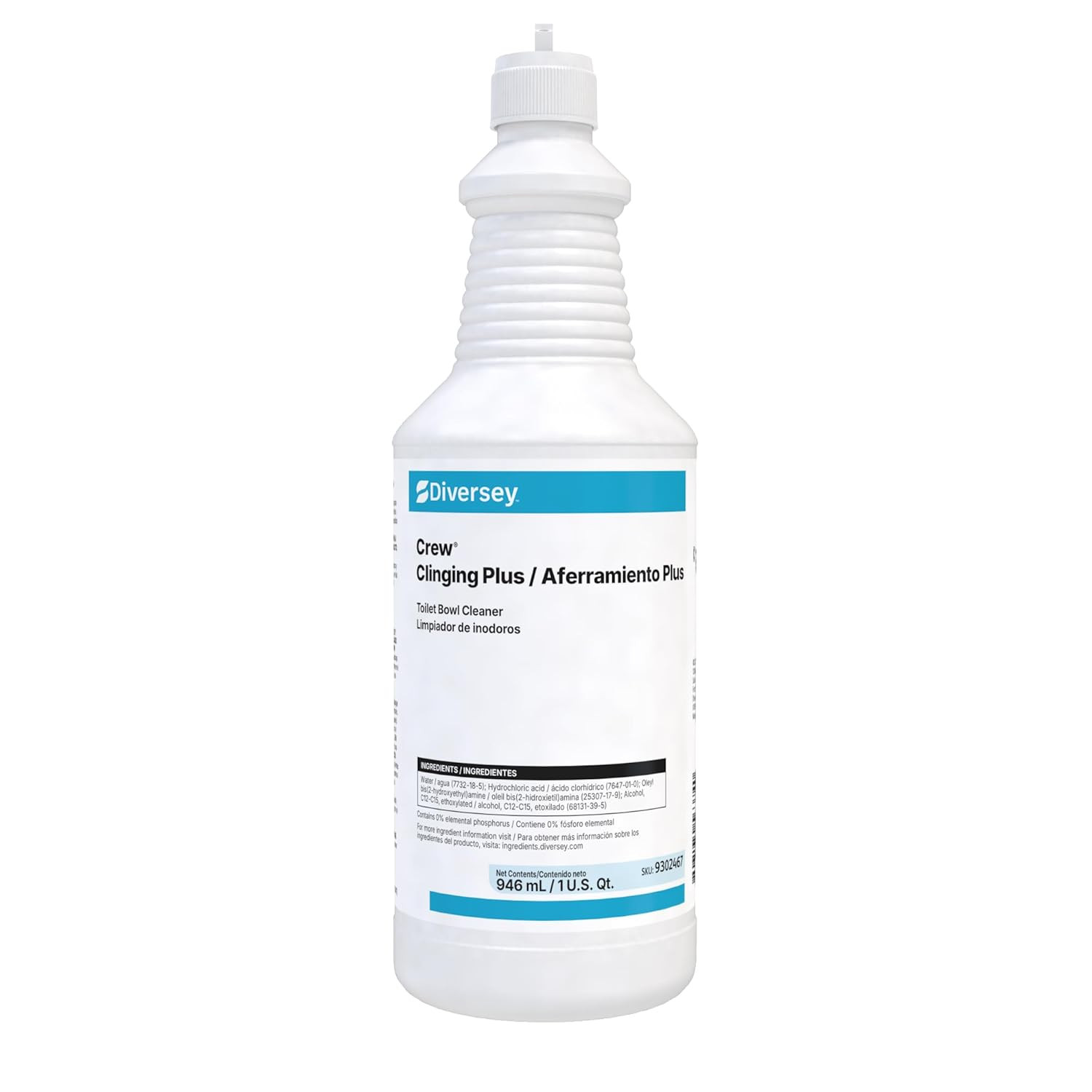 9302467 Clinging plus Toilet Bowl Cleaner, Commercial Strength Formula Cleans Ur