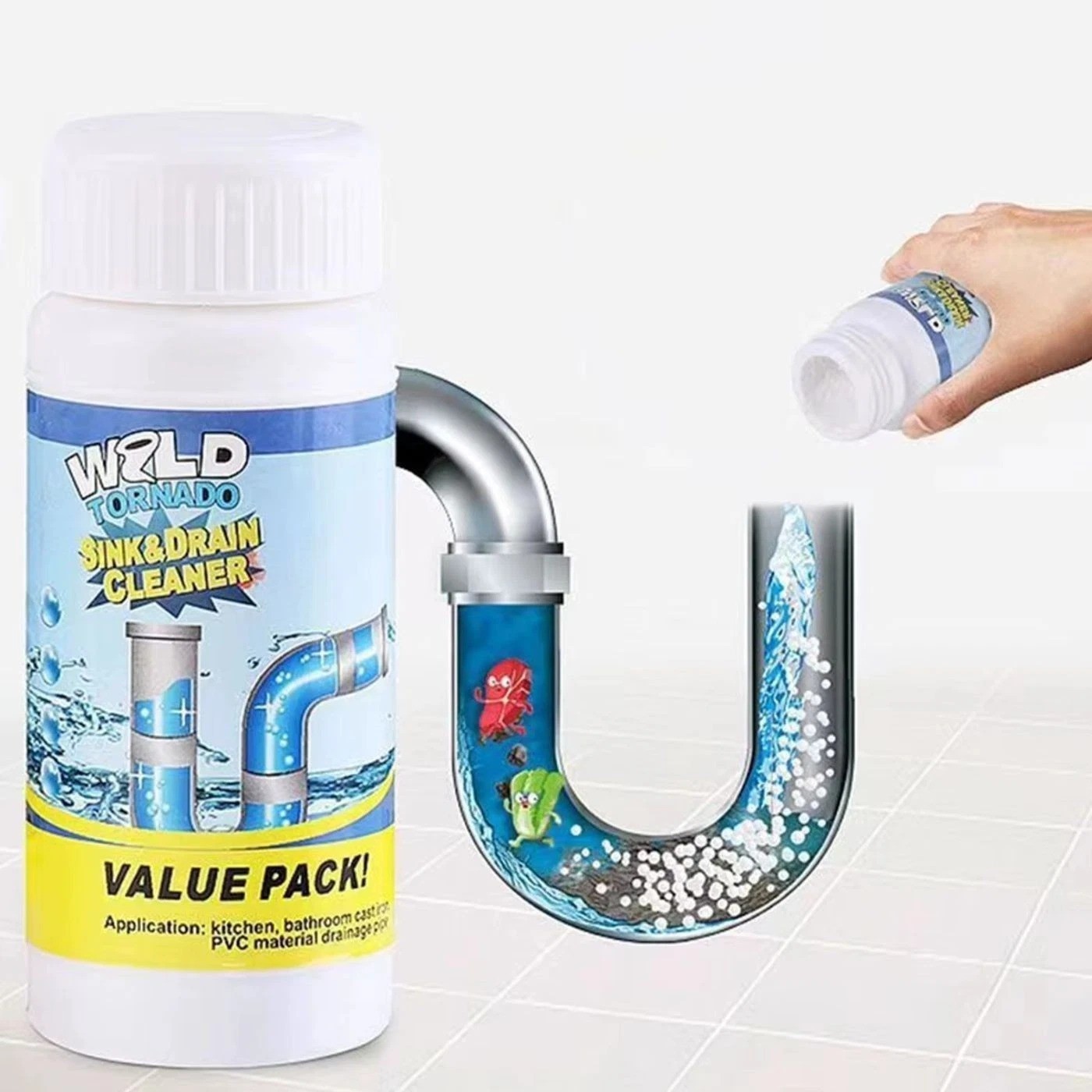 Wild Tornado Powerful Sink Drain Cleaner High Efficiency Clogging Cleaner 1~5x