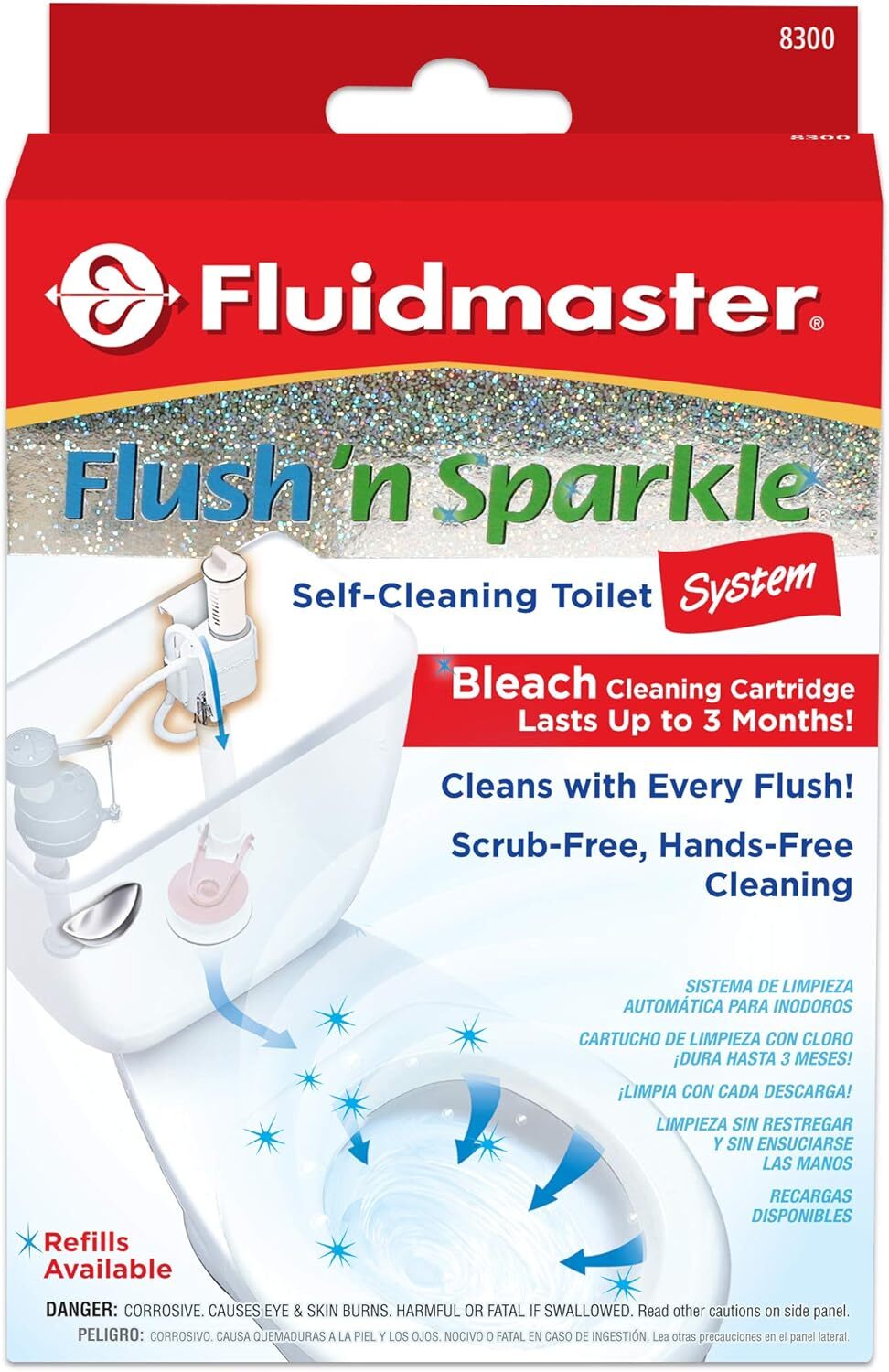 Fluidmaster Flush N Sparkle Automatic Toilet Bowl Cleaning System 3 Month Clean