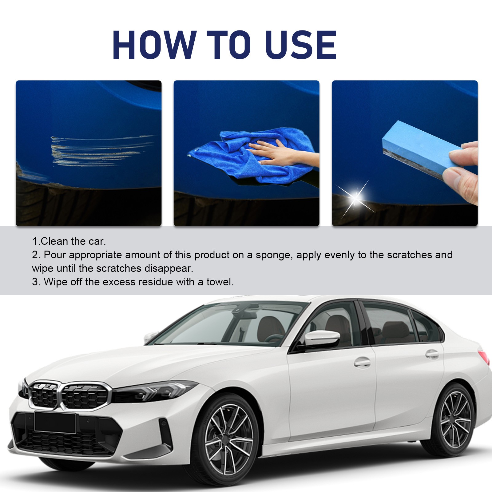 Car Scratch Repair Kit Complete Paint Polish Restorer All Colors DIY