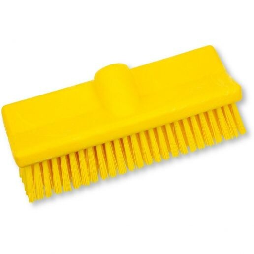 Carlisle 40423EC04 Yellow 10 Inch Sparta Dual Surface Floor Scrub Brush Head 3/4