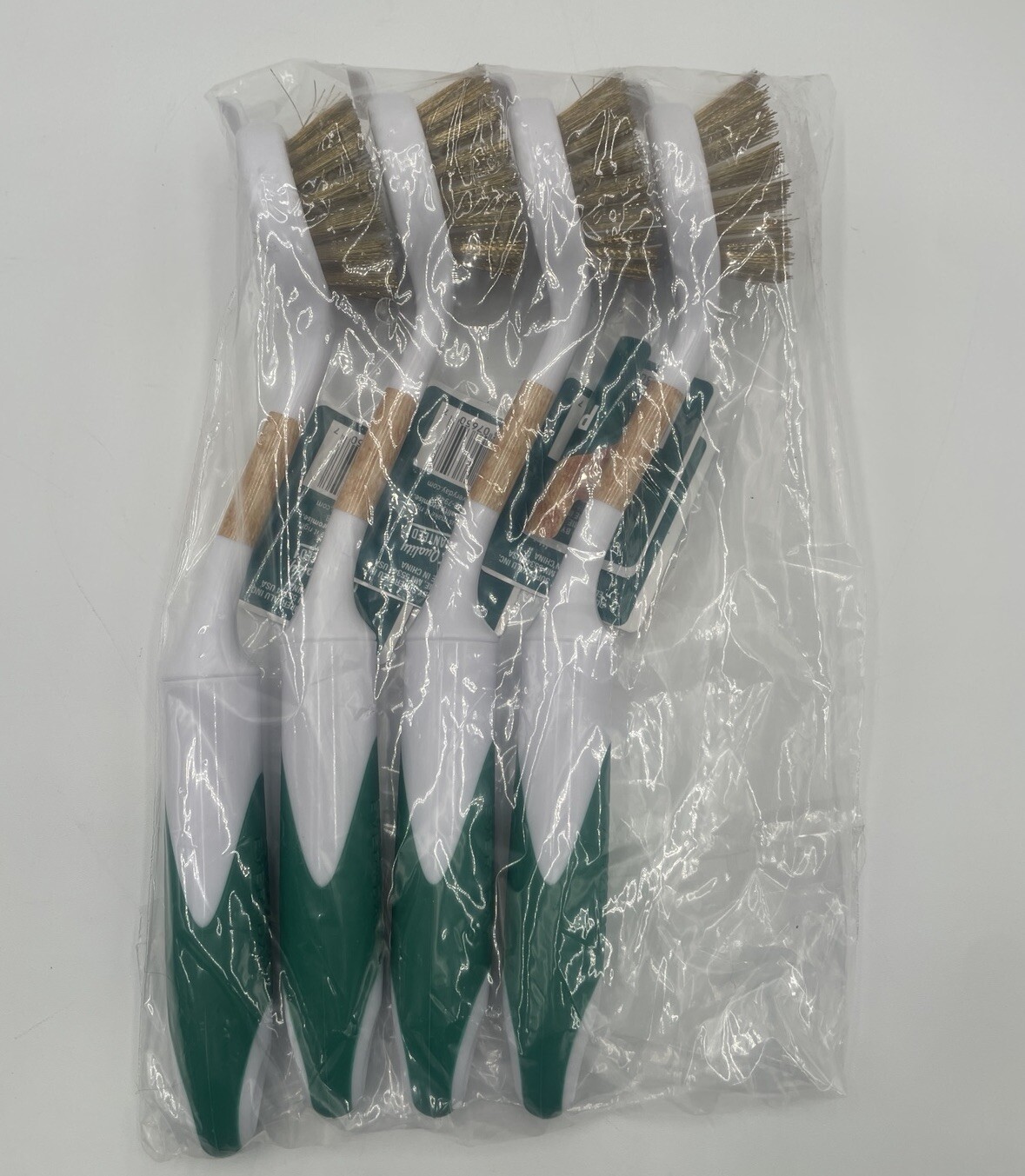 4 Kitchen Pot Pan Dish Scrub Brush Metal And Plastic Bristles W/ Scraper Tip