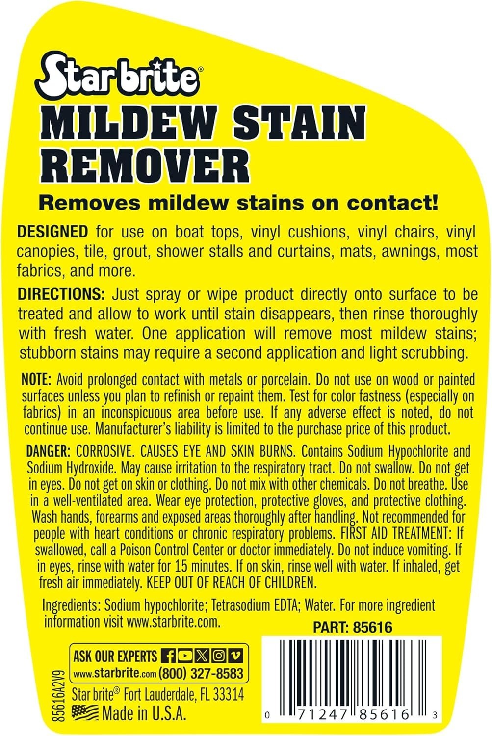Professional-Grade Mold & Mildew Stain Remover – 22 oz Instant Cleaning Liquid
