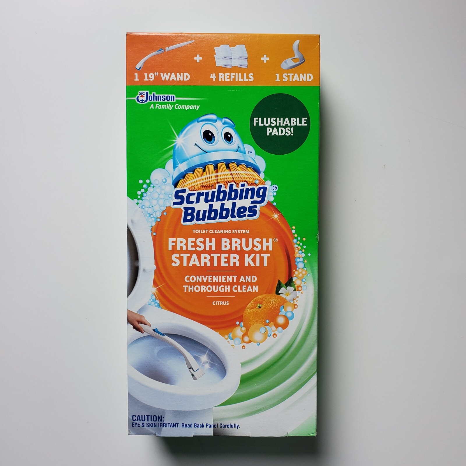 Scrubbing Bubbles Fresh Brush Disposable Toilet Starter Kit System Citrus Scent