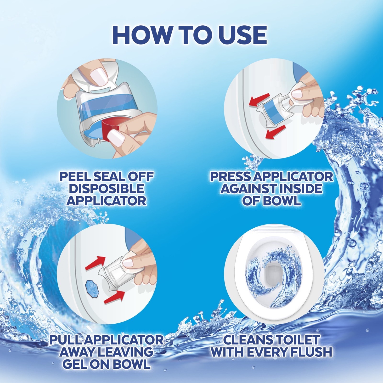 (2 pack Click Gel Automatic Toilet Bowl Cleaner Ocean Fresh Scent 6 Count