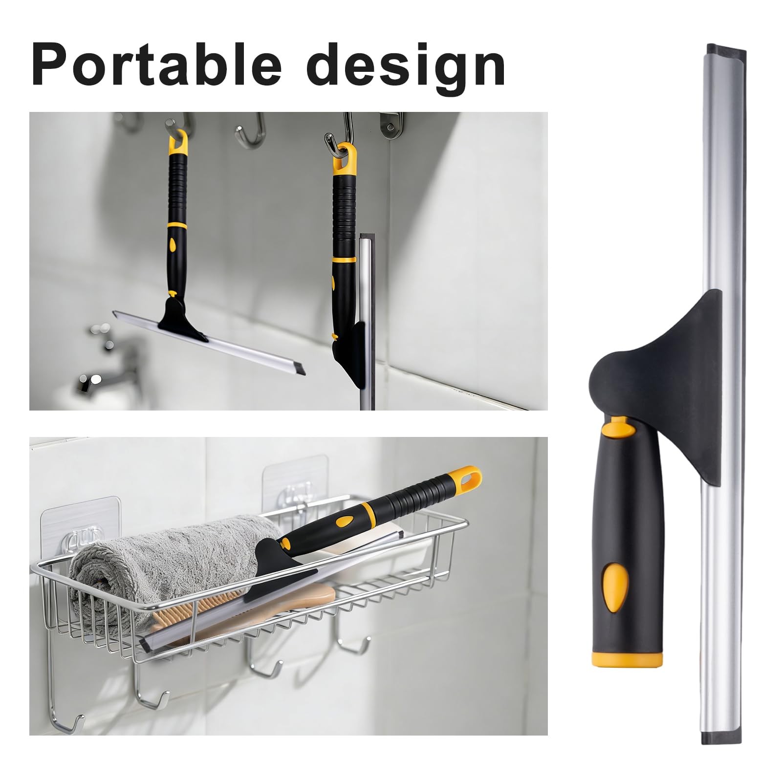 Swivel Shower Squeegee for Glass Doors, All-Purpose Anti-Slip Window Squeegee…