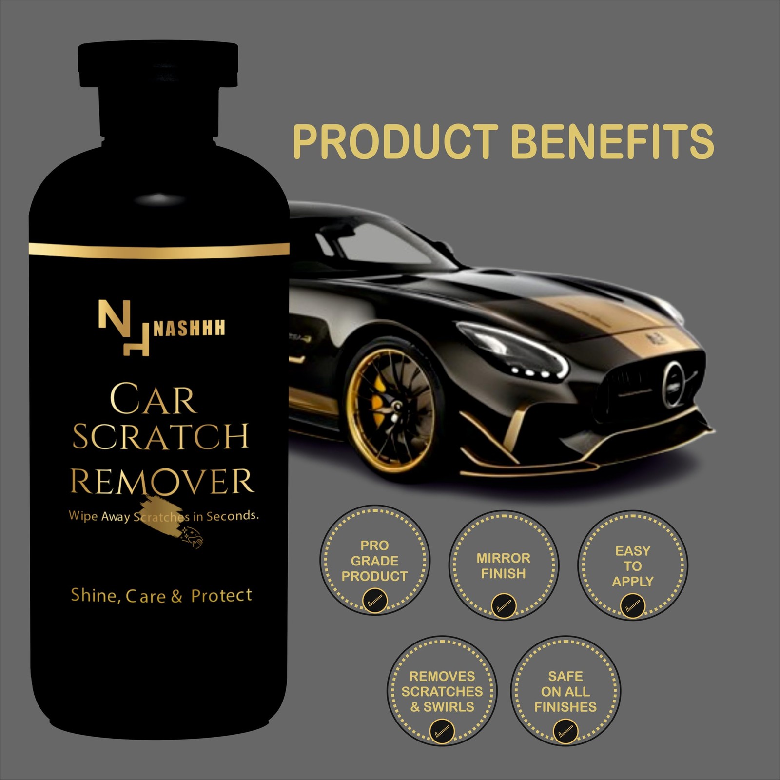 Car Scratch Remover Removes Heavy and Deep Scratches Swirl & Scuffs All-in-On…