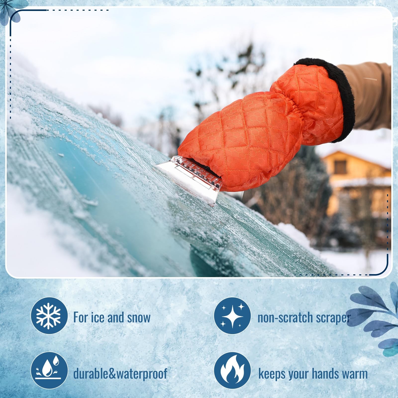 Ice Scraper with Glove Waterproof Ice Scrapers for Car Windshield No Scratch …