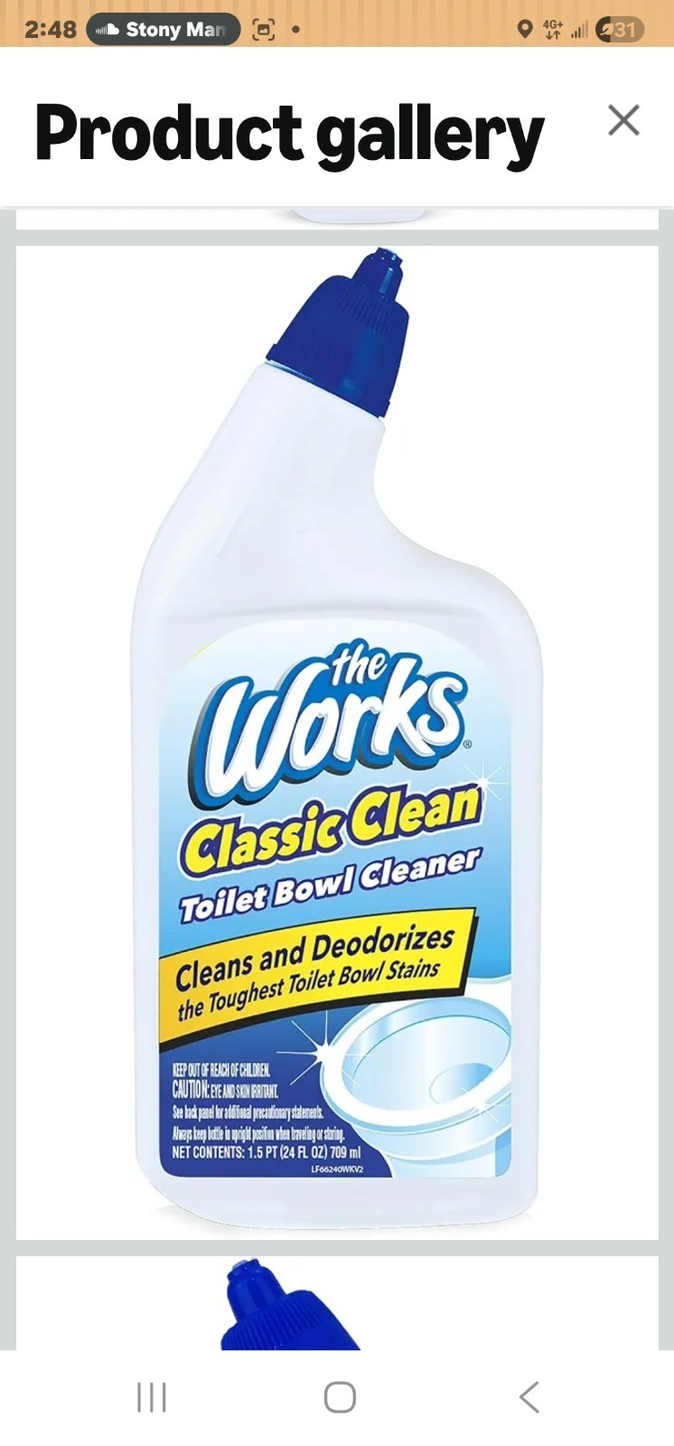 16 Pack The Works Classic Clean Toilet Bowl Cleaner 24 fl oz