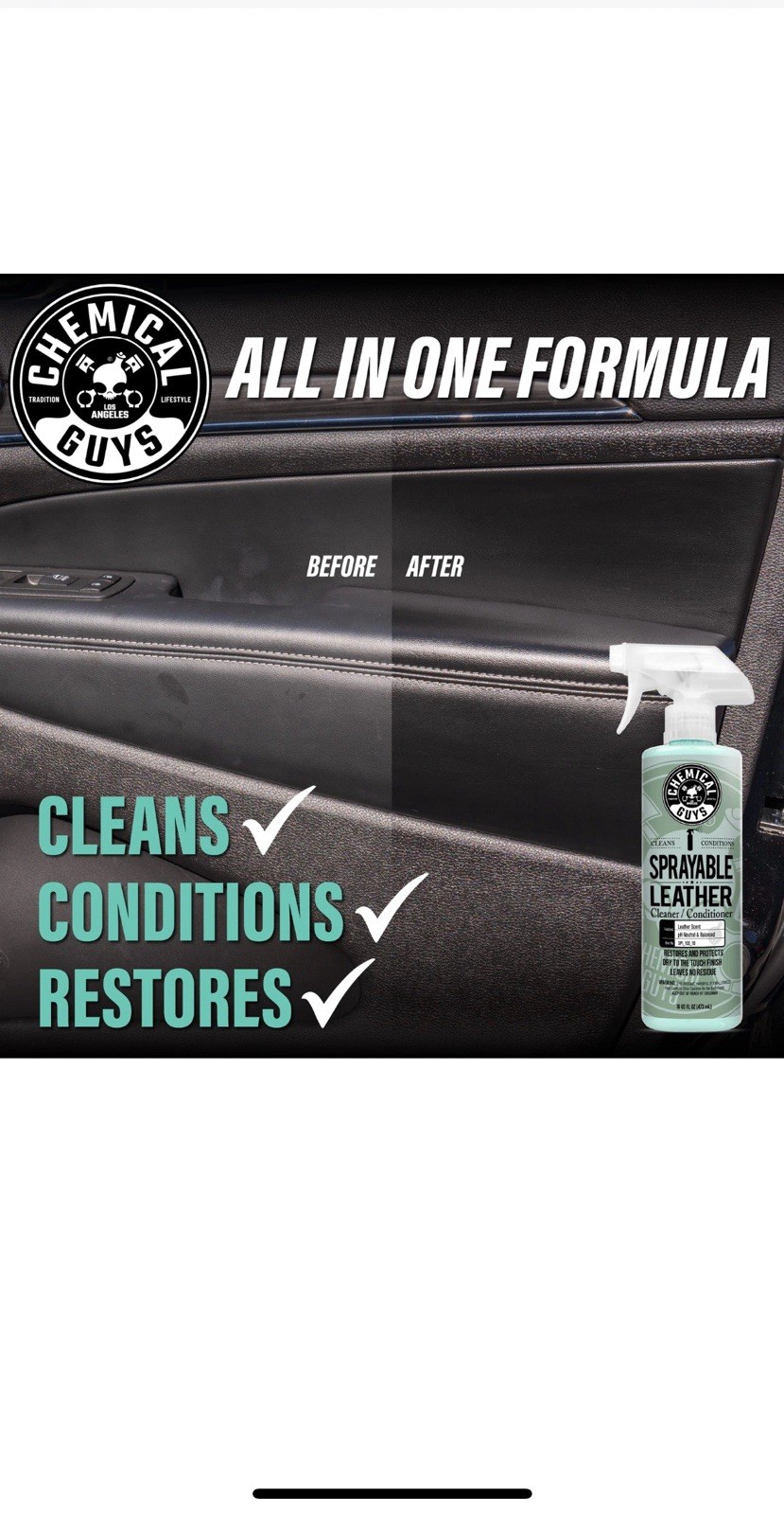 Sprayable Leather Cleaner and Conditioner in One for Car Interiors Set 2 Pack