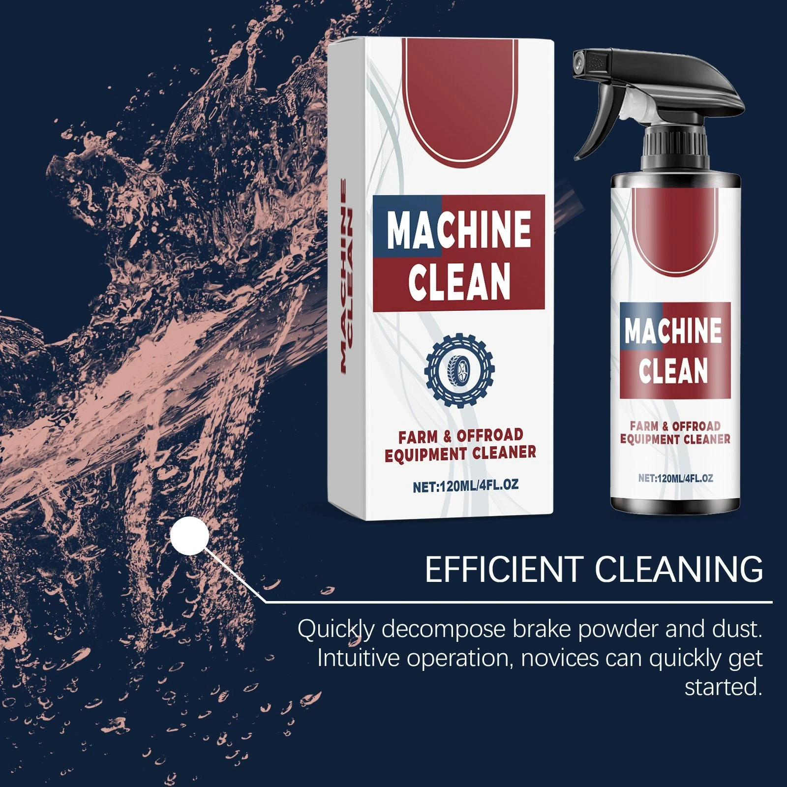 1~3x Heavy-Duty Outdoor All Purpose Cleaner, Machine Clean Spray 120ml