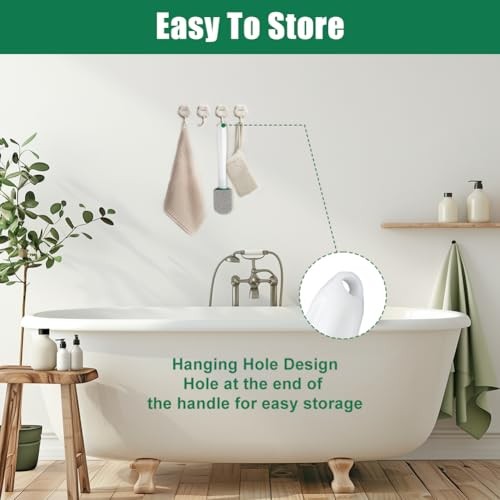 AUAUY 6 Pack Pumice Stone with Handle, Toilet Bowl 1 Count (Pack of 6) Grey