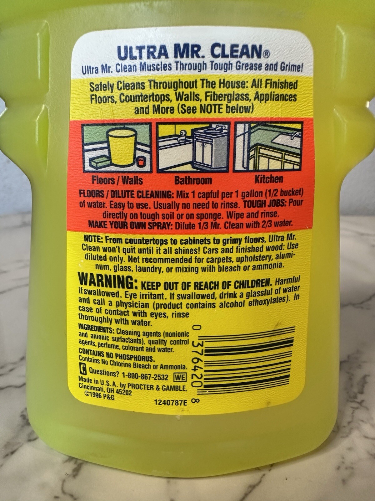 1990s Ultra Mr Clean. 14oz. Lemon Fresh Scent. All Purpose Cleaner