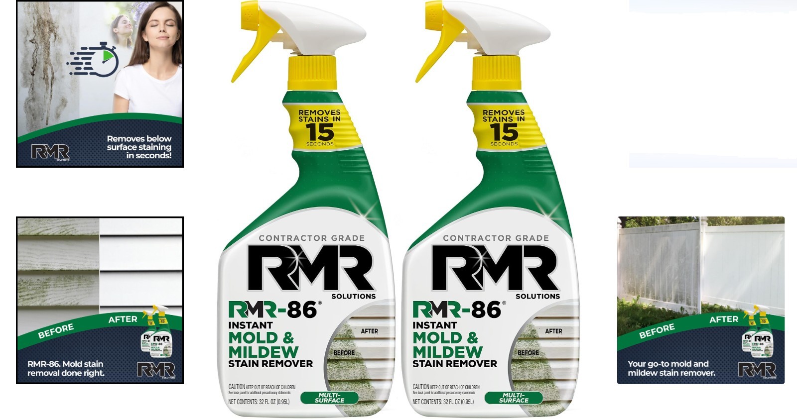 RMR-86 Mold and Mildew Stain Remover Spray 2 Pack 32 oz Indoor Surface Cleaner