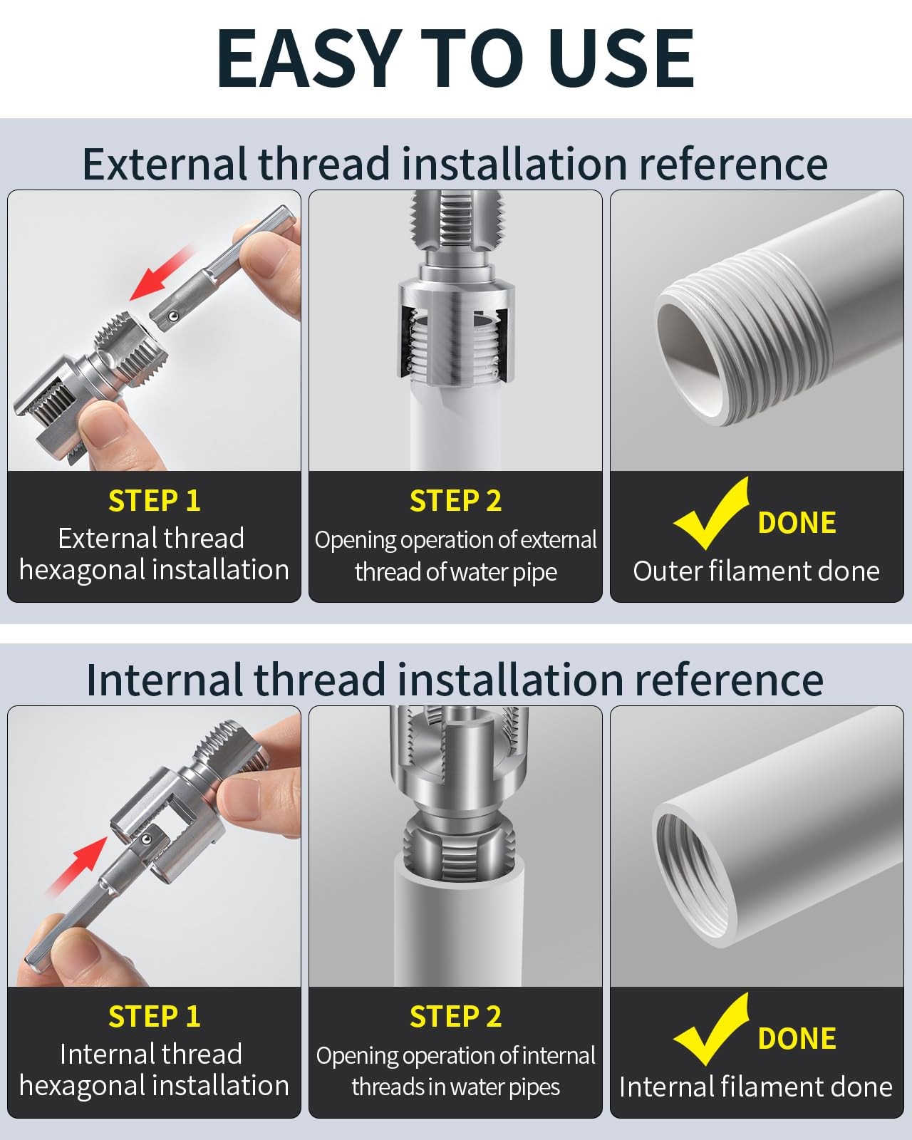Internal & External Pipe Threading Tool, PVC Pipe Threader, Pipe Threading To…