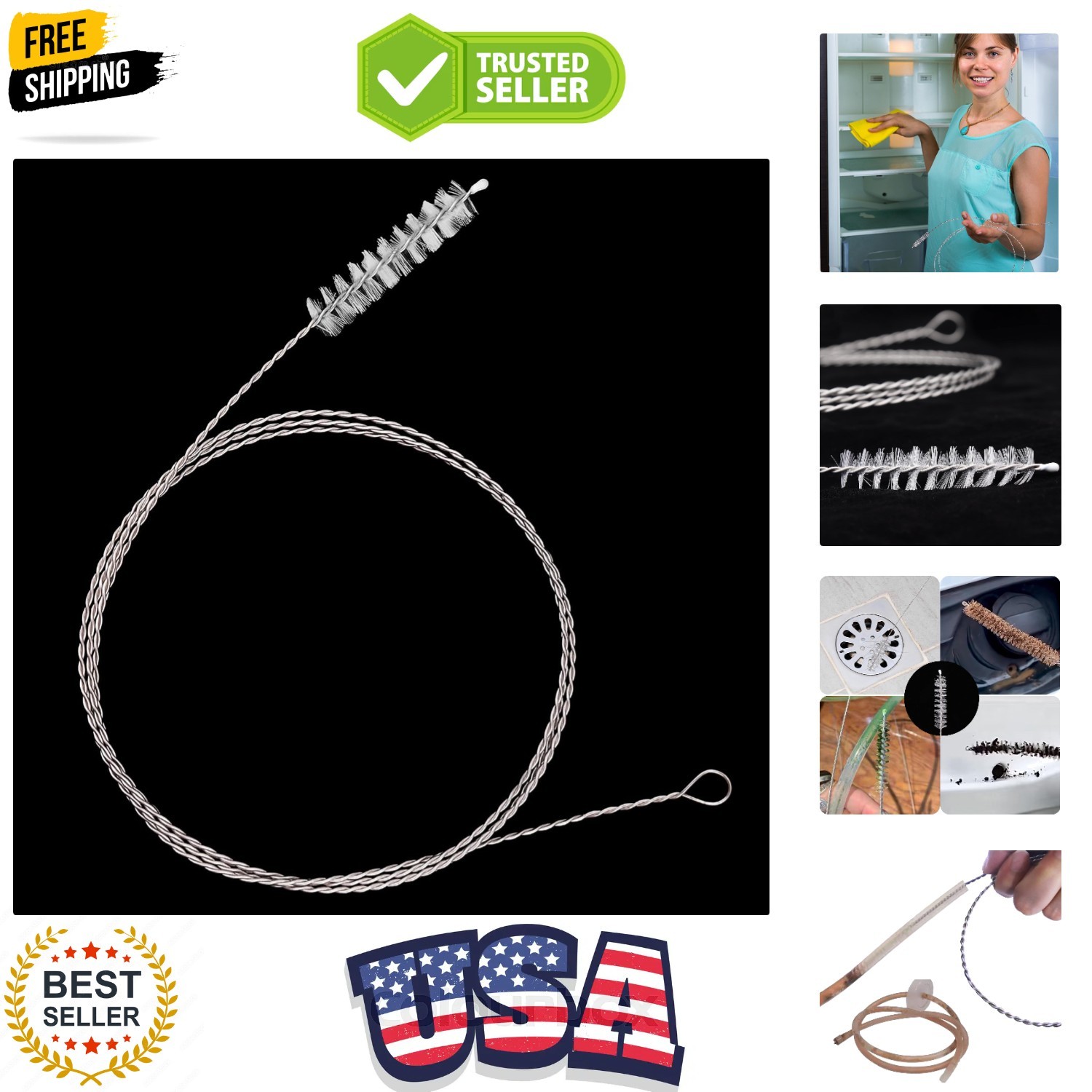 Flexible Drain Brush-Extra Long Nylon Cleaner for Cleaning Plumbing Sink Frid…