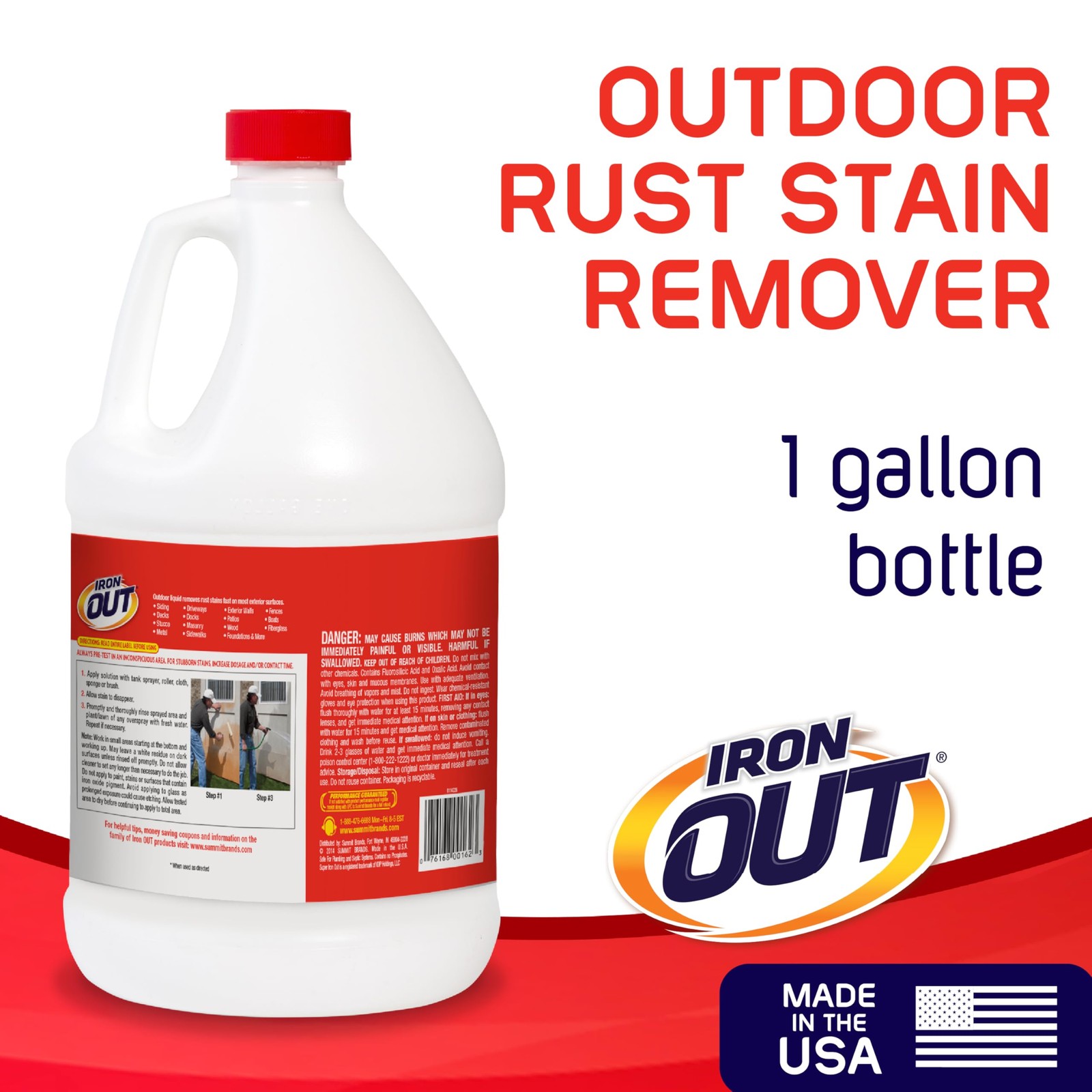 Rust Stain Remover Pre-mixed 1 Gallon Quickly Removes Rust No Scrubbing Safe
